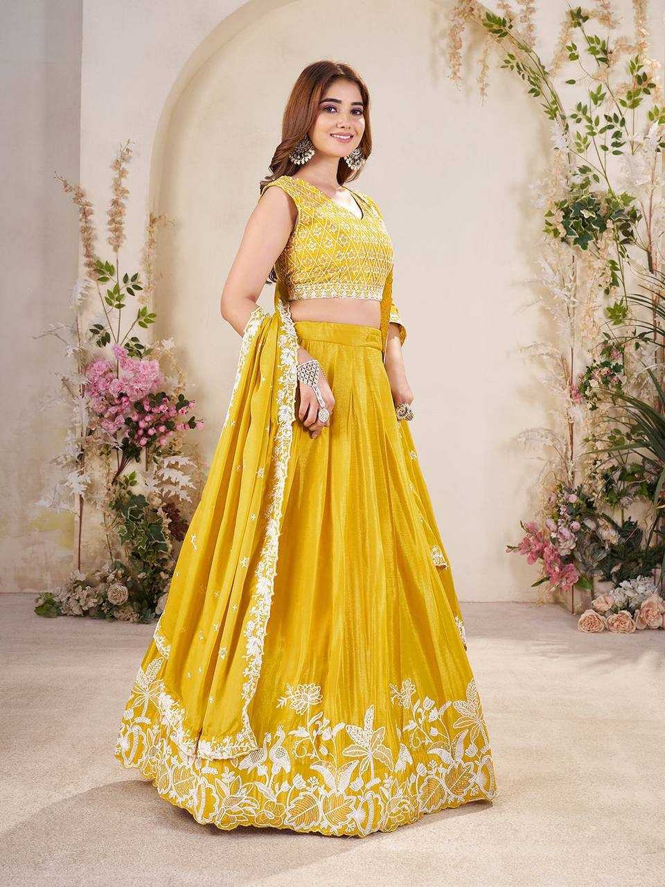 Ynf Chinon Silk RIN131 353 Lehengas Wholesale Designer Lehenga Embroidered Lehenga Lehenga With Dupatta Manufacturer