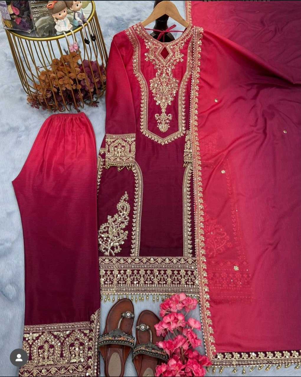 Ynf Chinon Silk RIN131 743 Suits & Dresses Wholesale Ladies Suits Kashmiri Suits Embroidery Suits Palazzo Suit Wedding Suits Manufacturer