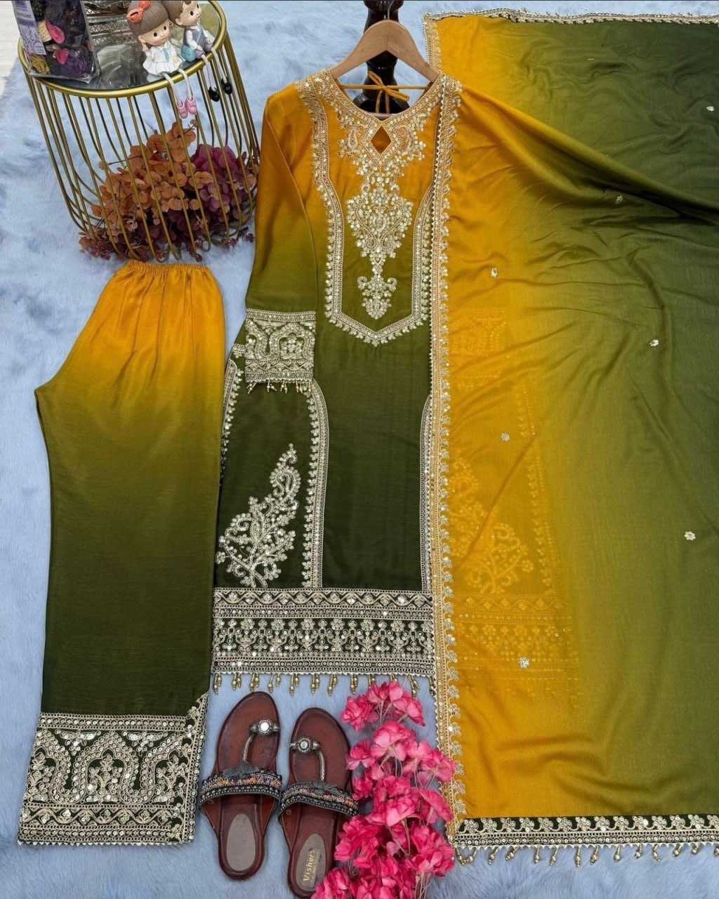 Ynf Chinon Silk RIN131 743 Suits & Dresses Wholesale Ladies Suits Kashmiri Suits Embroidery Suits Palazzo Suit Wedding Suits Manufacturer