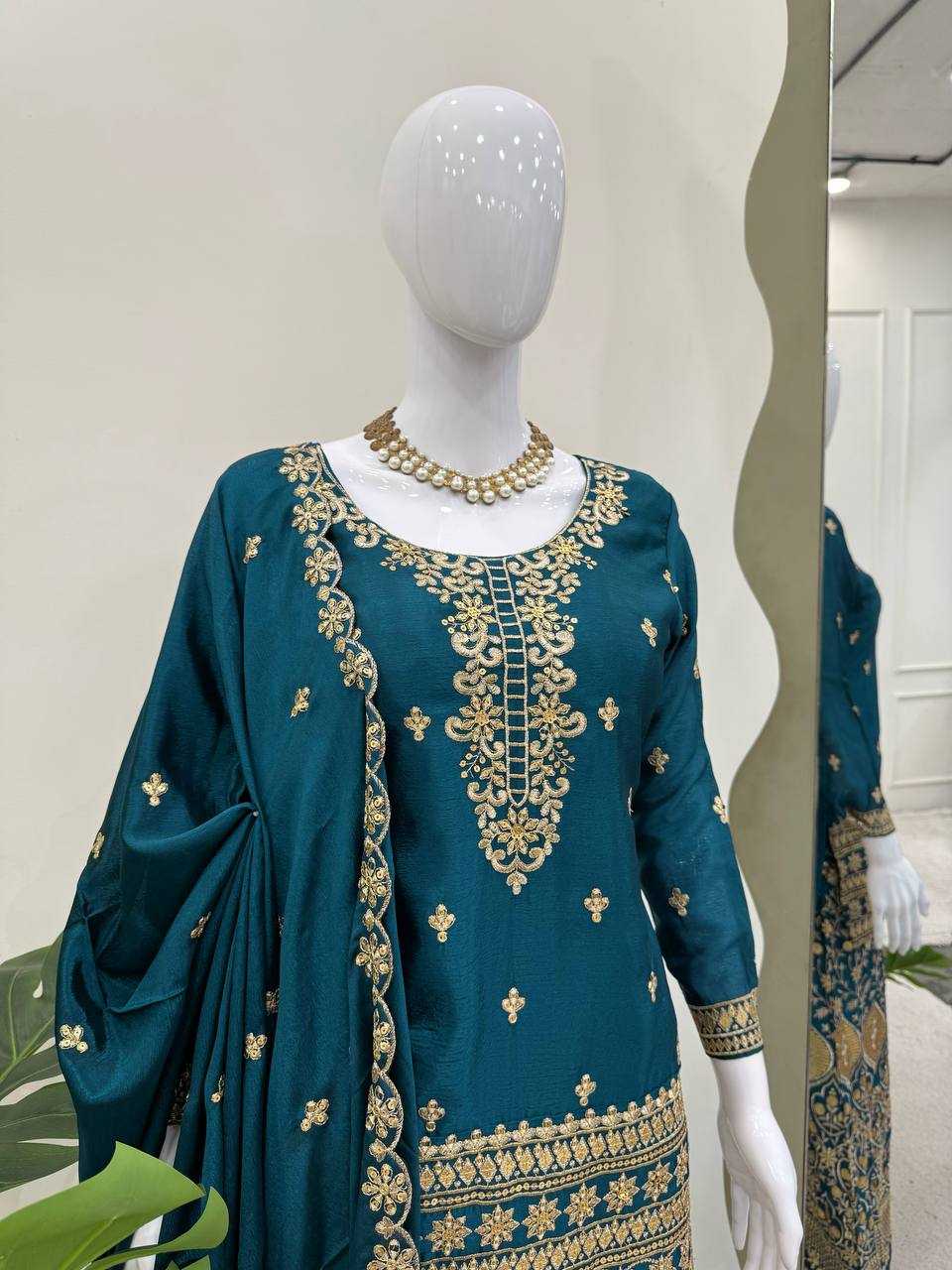 Ynf Chinon Silk RIN133 1519 Suits & Dresses Wedding Collections Festive Collections Wholesale Ladies Silk Suit Designer Suits Wedding guest dresses Manufacturer