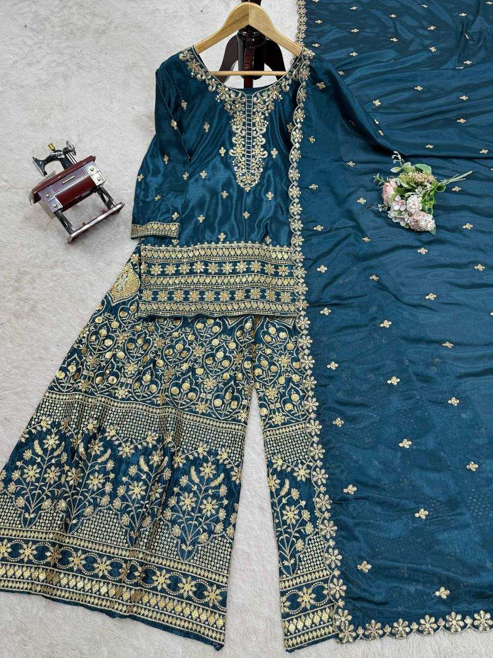 Ynf Chinon Silk RIN133 1519 Suits & Dresses Wedding Collections Festive Collections Wholesale Ladies Silk Suit Designer Suits Wedding guest dresses Manufacturer