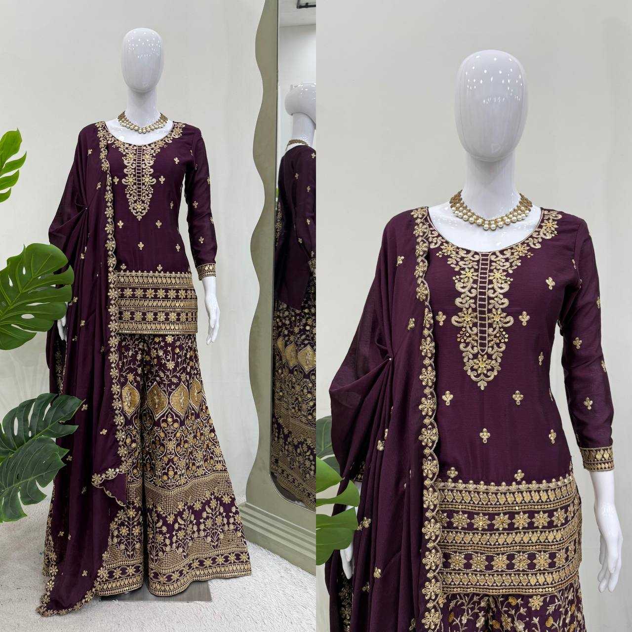 Ynf Chinon Silk RIN133 1519 Suits & Dresses Wedding Collections Festive Collections Wholesale Ladies Silk Suit Designer Suits Wedding guest dresses Manufacturer