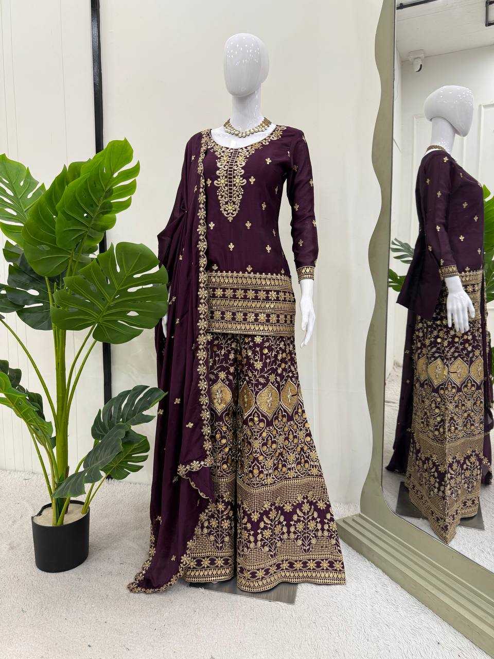 Ynf Chinon Silk RIN133 1519 Suits & Dresses Wedding Collections Festive Collections Wholesale Ladies Silk Suit Designer Suits Wedding guest dresses Manufacturer