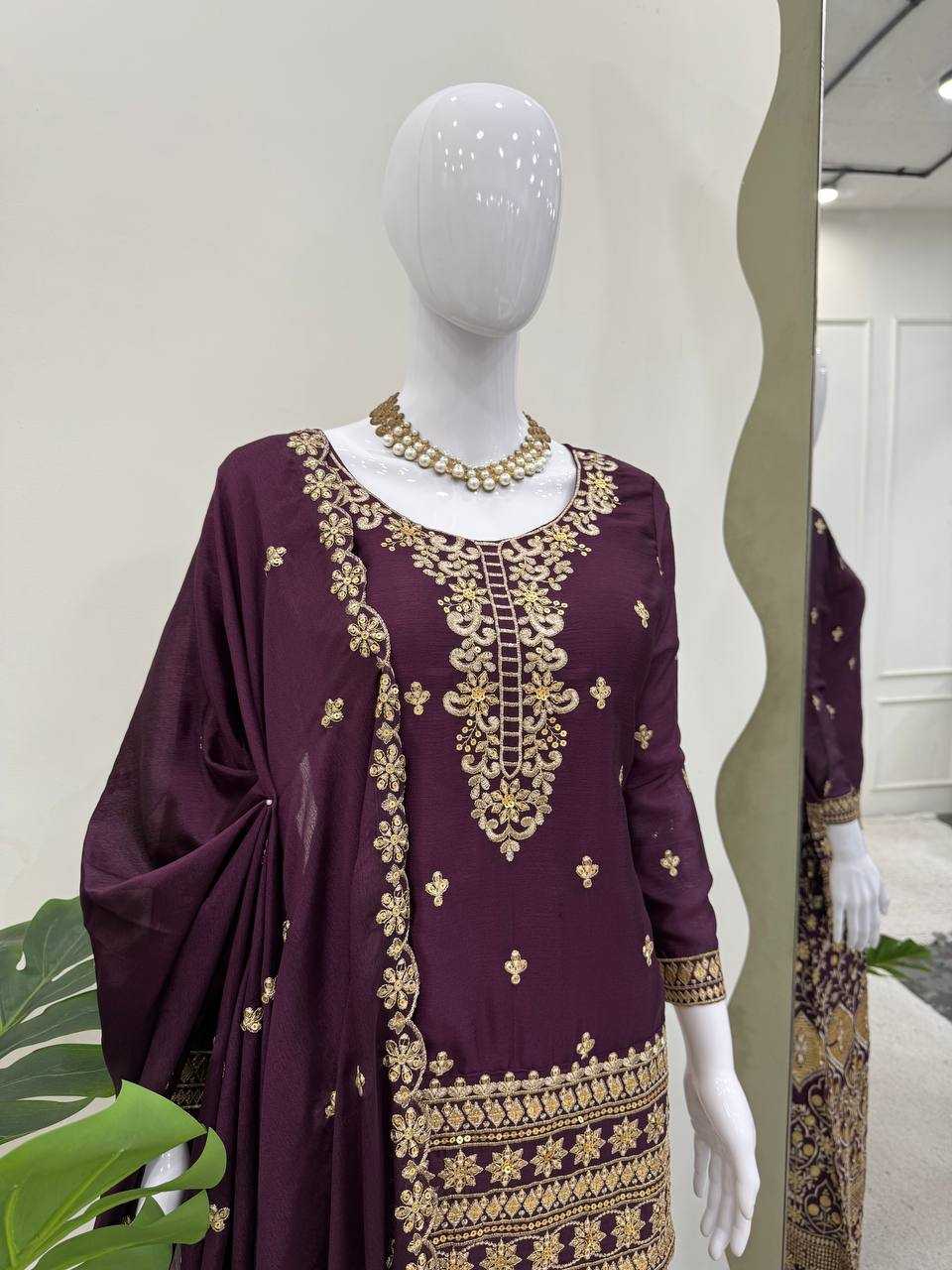 Ynf Chinon Silk RIN133 1519 Suits & Dresses Wedding Collections Festive Collections Wholesale Ladies Silk Suit Designer Suits Wedding guest dresses Manufacturer