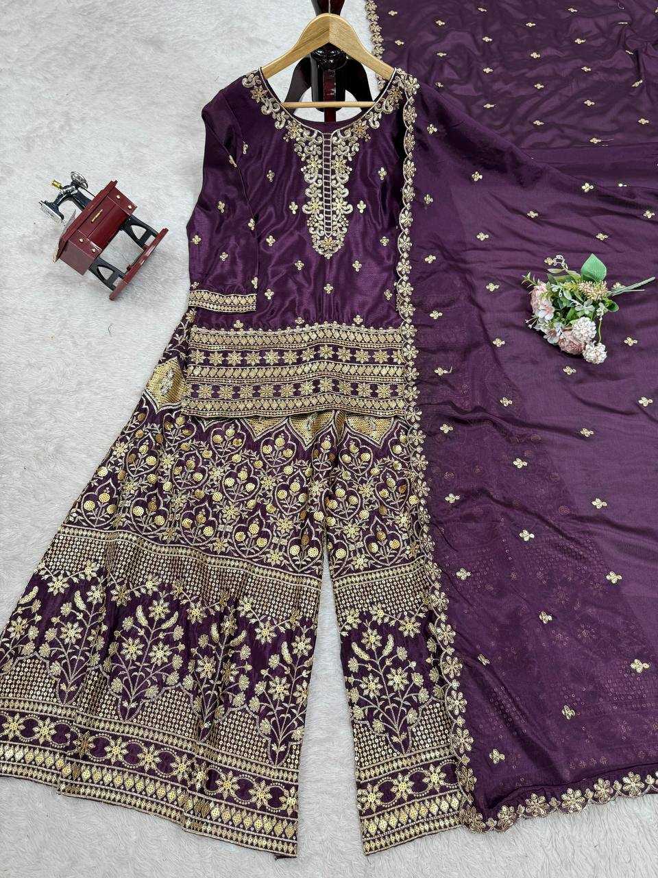 Ynf Chinon Silk RIN133 1519 Suits & Dresses Wedding Collections Festive Collections Wholesale Ladies Silk Suit Designer Suits Wedding guest dresses Manufacturer