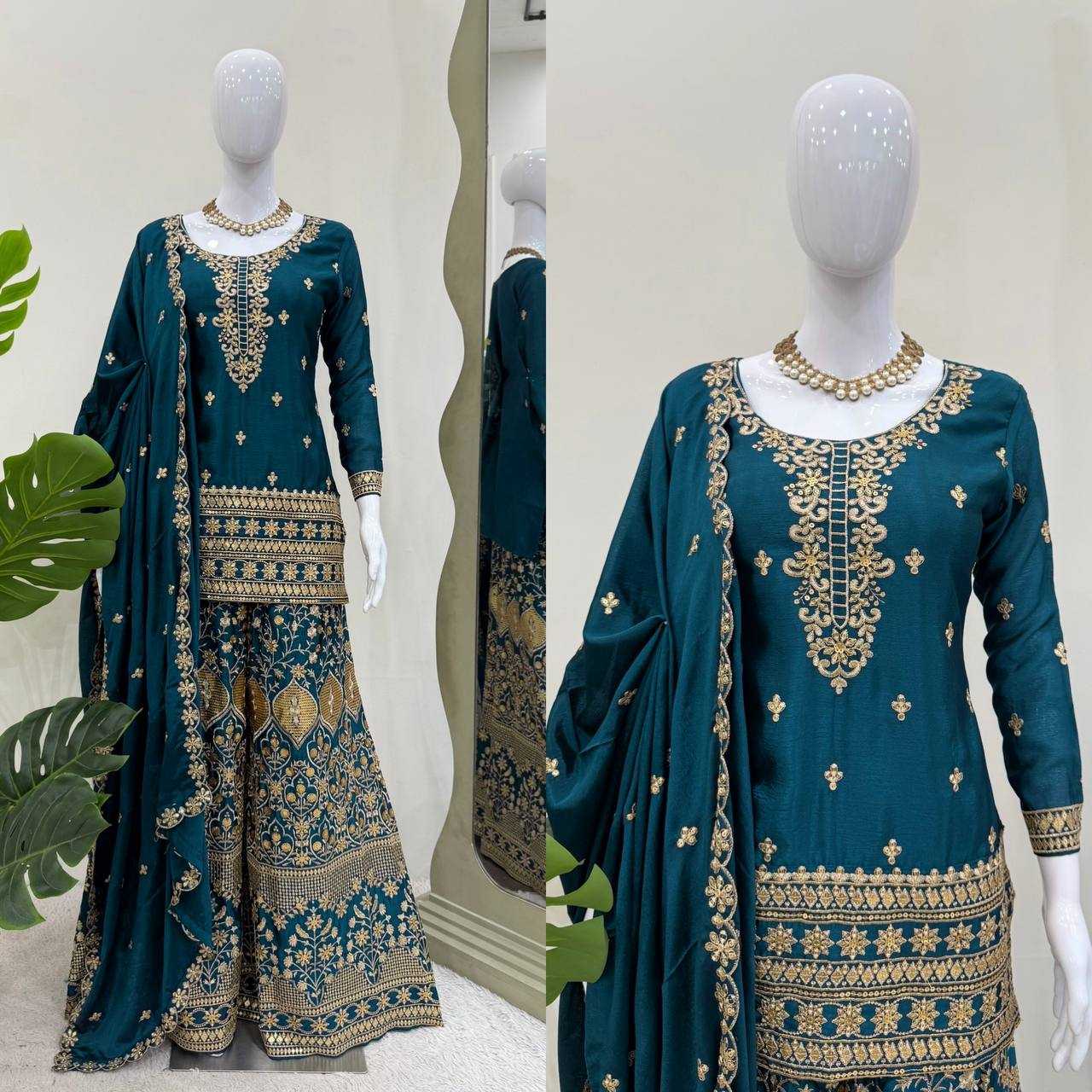 Ynf Chinon Silk RIN133 1519 Suits & Dresses Wedding Collections Festive Collections Wholesale Ladies Silk Suit Designer Suits Wedding guest dresses Manufacturer