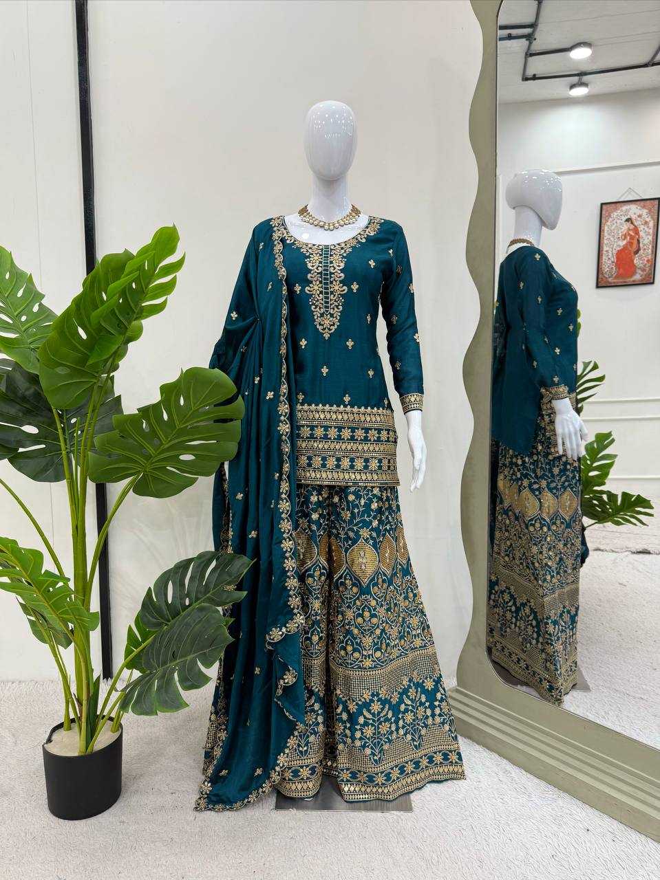 Ynf Chinon Silk RIN133 1519 Suits & Dresses Wedding Collections Festive Collections Wholesale Ladies Silk Suit Designer Suits Wedding guest dresses Manufacturer