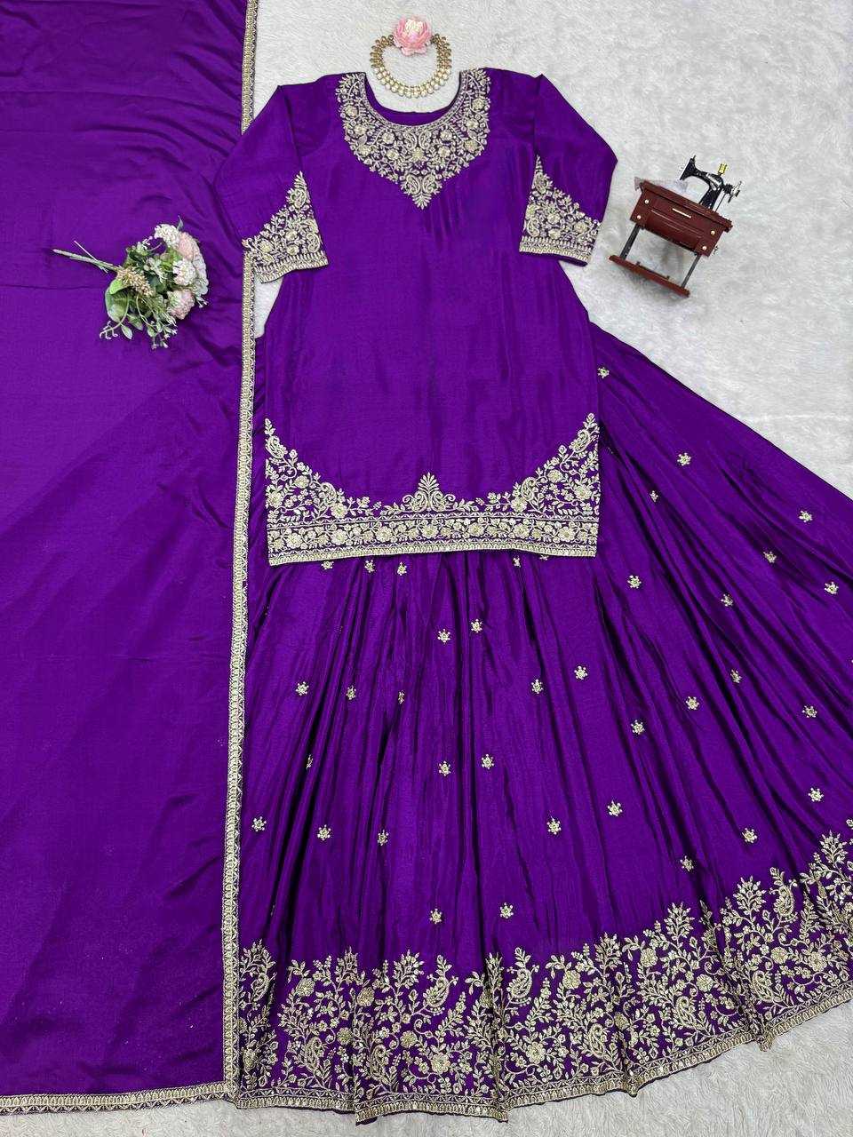 Ynf Chinon Silk RIN162 5890 Suits & Dresses Wedding Collections Festive Collections Wholesale Indo Western Dresses Ladies Silk Suit Wedding Outfits Manufacturer