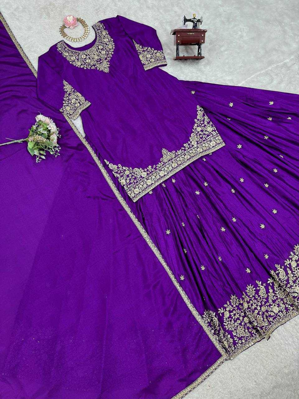Ynf Chinon Silk RIN162 5890 Suits & Dresses Wedding Collections Festive Collections Wholesale Indo Western Dresses Ladies Silk Suit Wedding Outfits Manufacturer
