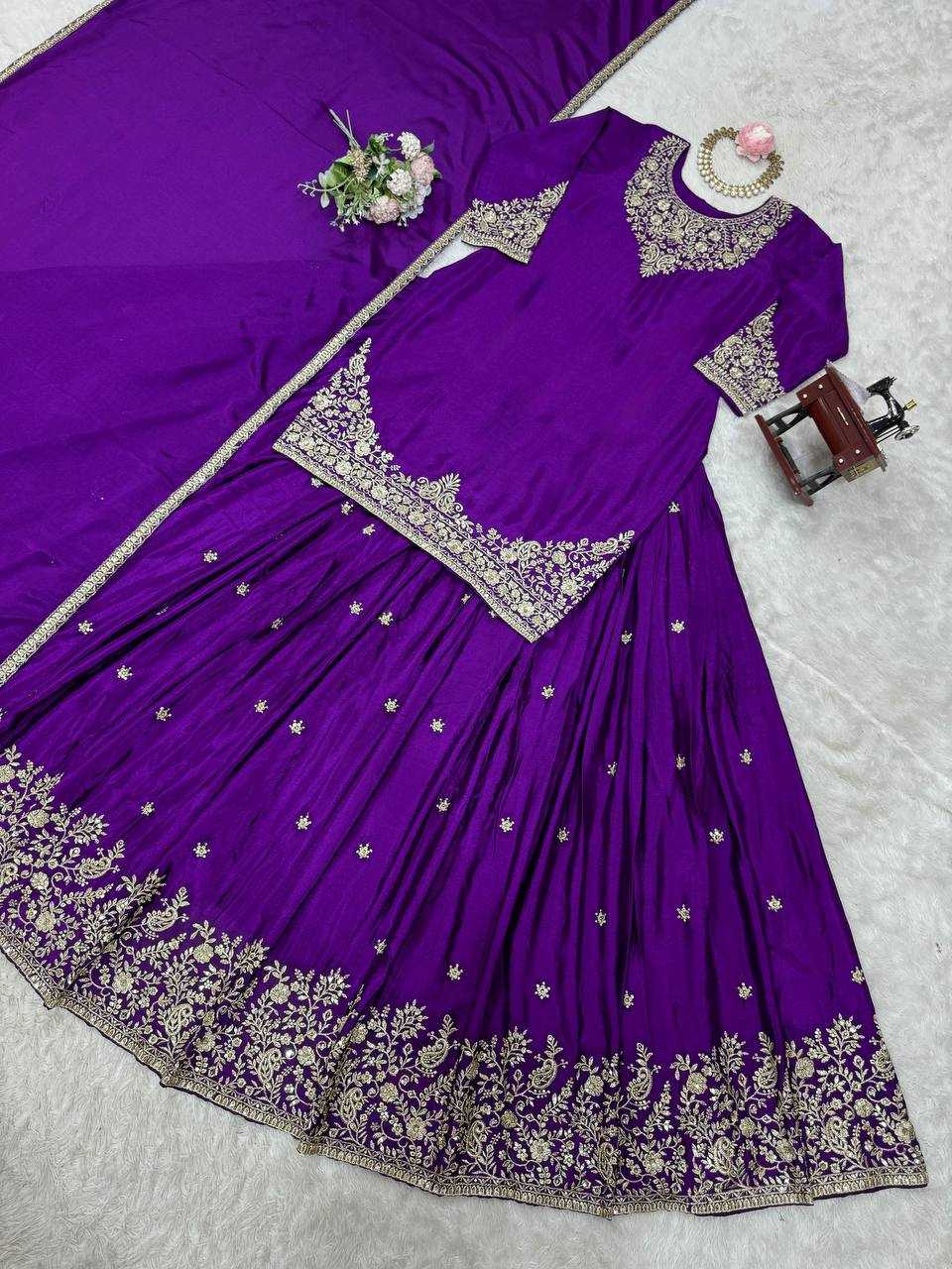 Ynf Chinon Silk RIN162 5890 Suits & Dresses Wedding Collections Festive Collections Wholesale Indo Western Dresses Ladies Silk Suit Wedding Outfits Manufacturer