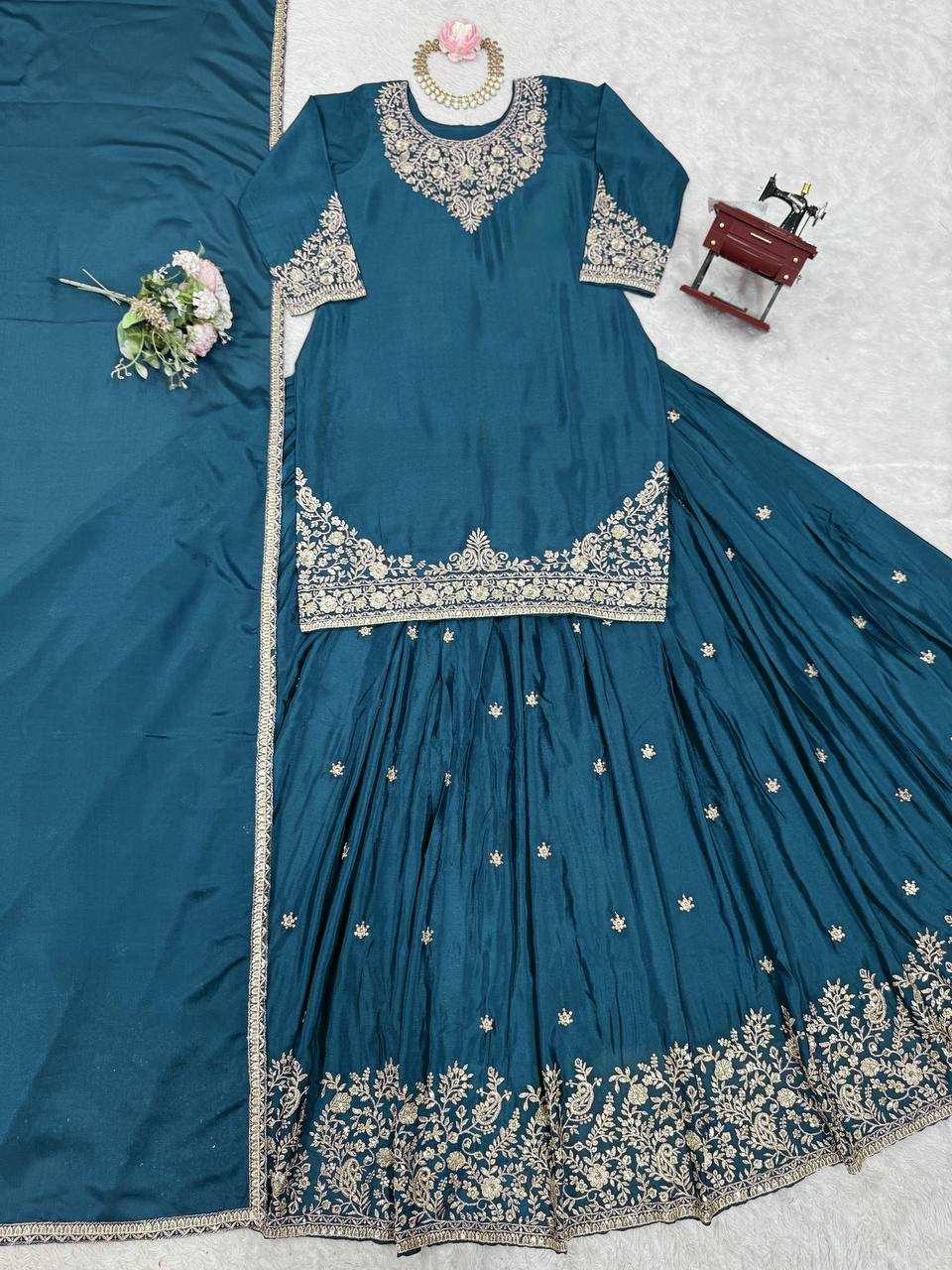 Ynf Chinon Silk RIN162 5890 Suits & Dresses Wedding Collections Festive Collections Wholesale Indo Western Dresses Ladies Silk Suit Wedding Outfits Manufacturer