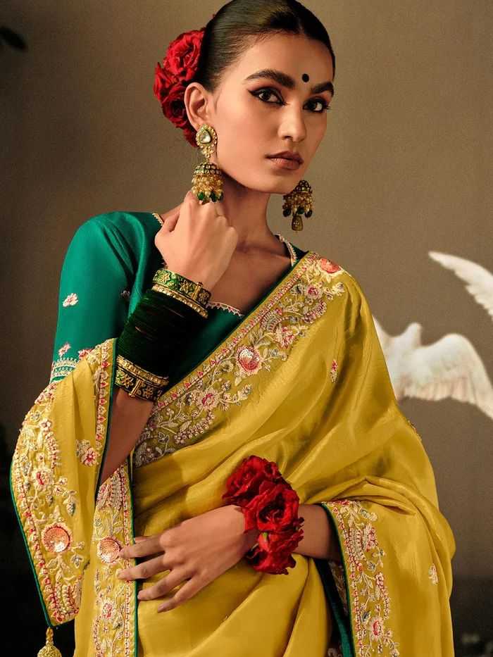 Ynf Chinon Silk RIN188 Newton Sarees Wholesale Party Wear Sarees Fancy Sarees Embroidered Sarees Manufacturer