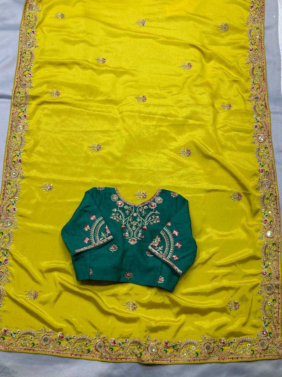 Ynf Chinon Silk RIN188 Newton Sarees Wholesale Party Wear Sarees Fancy Sarees Embroidered Sarees Manufacturer