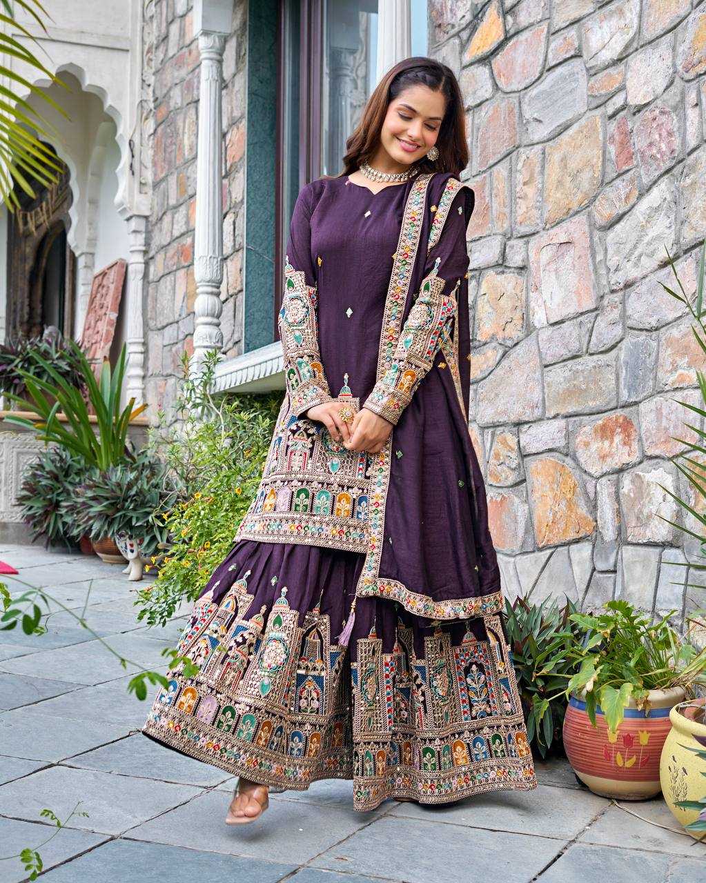 Ynf Chinon Silk RIN197 4834 Suits & Dresses Wholesale Party wear suits Bridal Suits Designer Suits Manufacturer