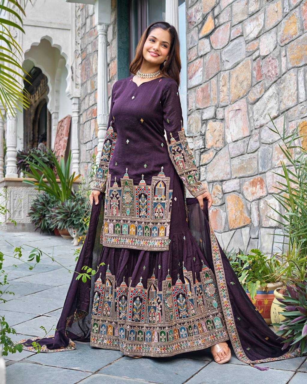 Ynf Chinon Silk RIN197 4834 Suits & Dresses Wholesale Party wear suits Bridal Suits Designer Suits Manufacturer