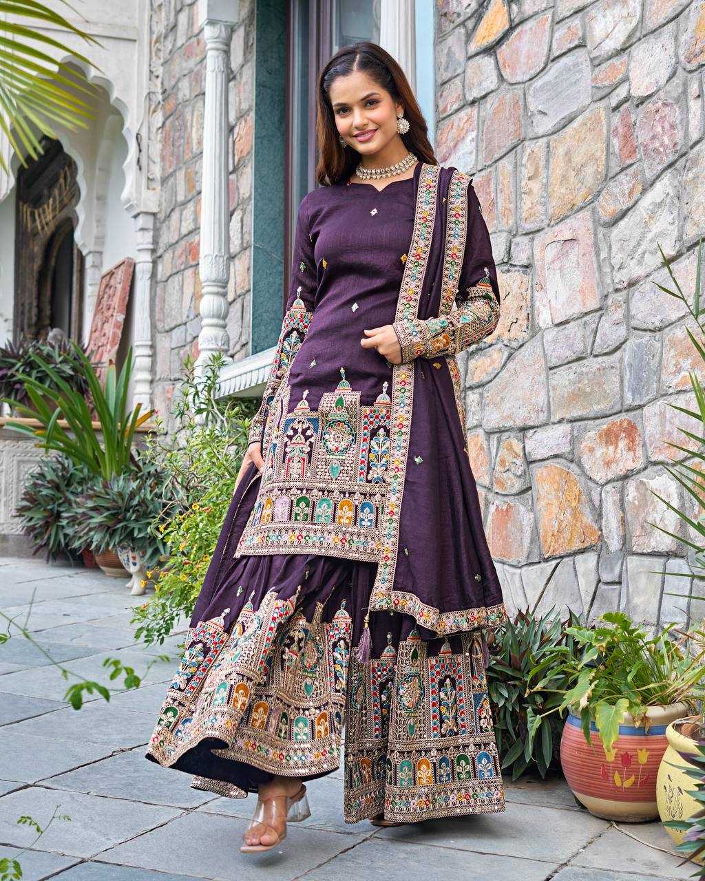 Ynf Chinon Silk RIN197 4834 Suits & Dresses Wholesale Party wear suits Bridal Suits Designer Suits Manufacturer