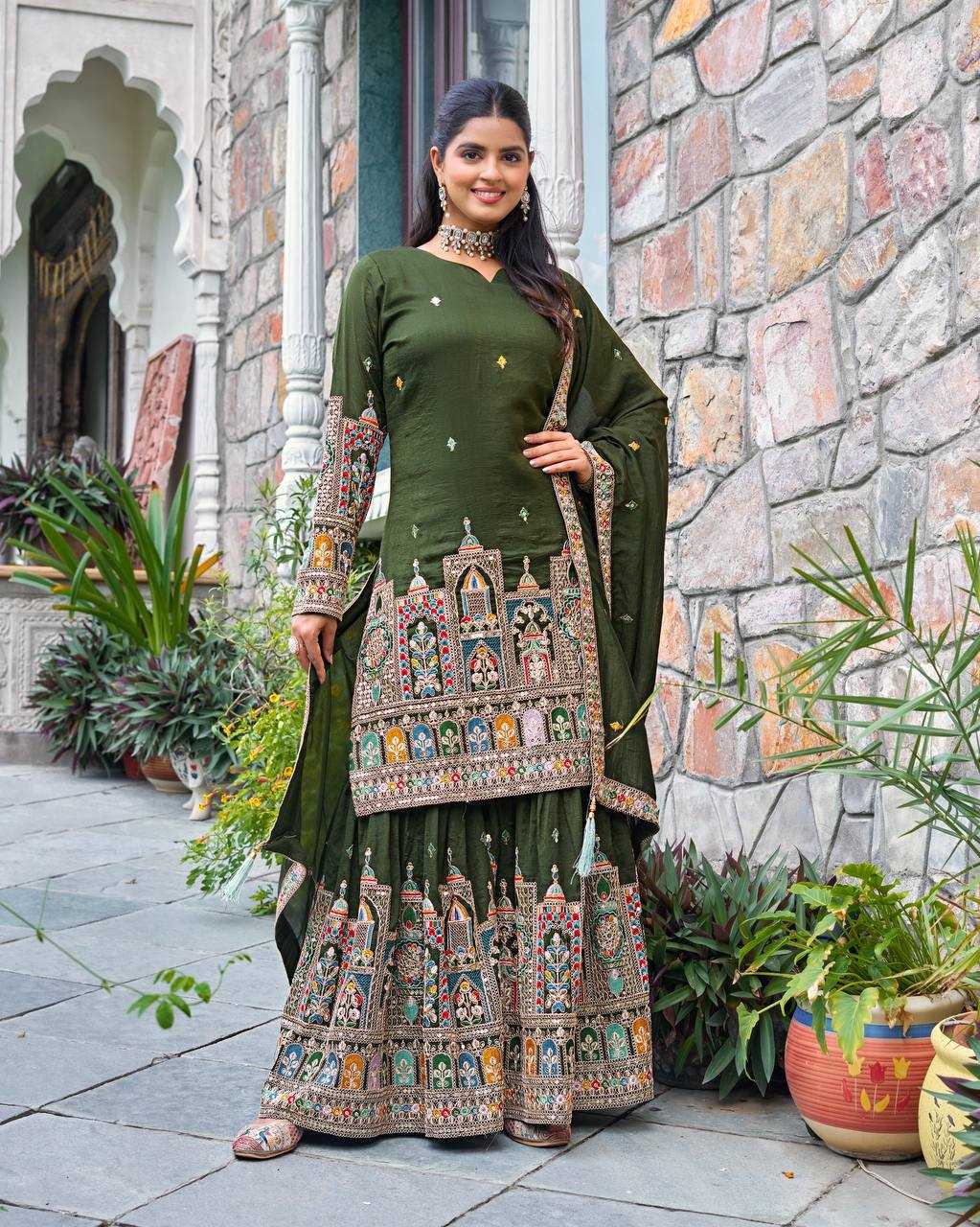 Ynf Chinon Silk RIN197 4834 Suits & Dresses Wholesale Party wear suits Bridal Suits Designer Suits Manufacturer