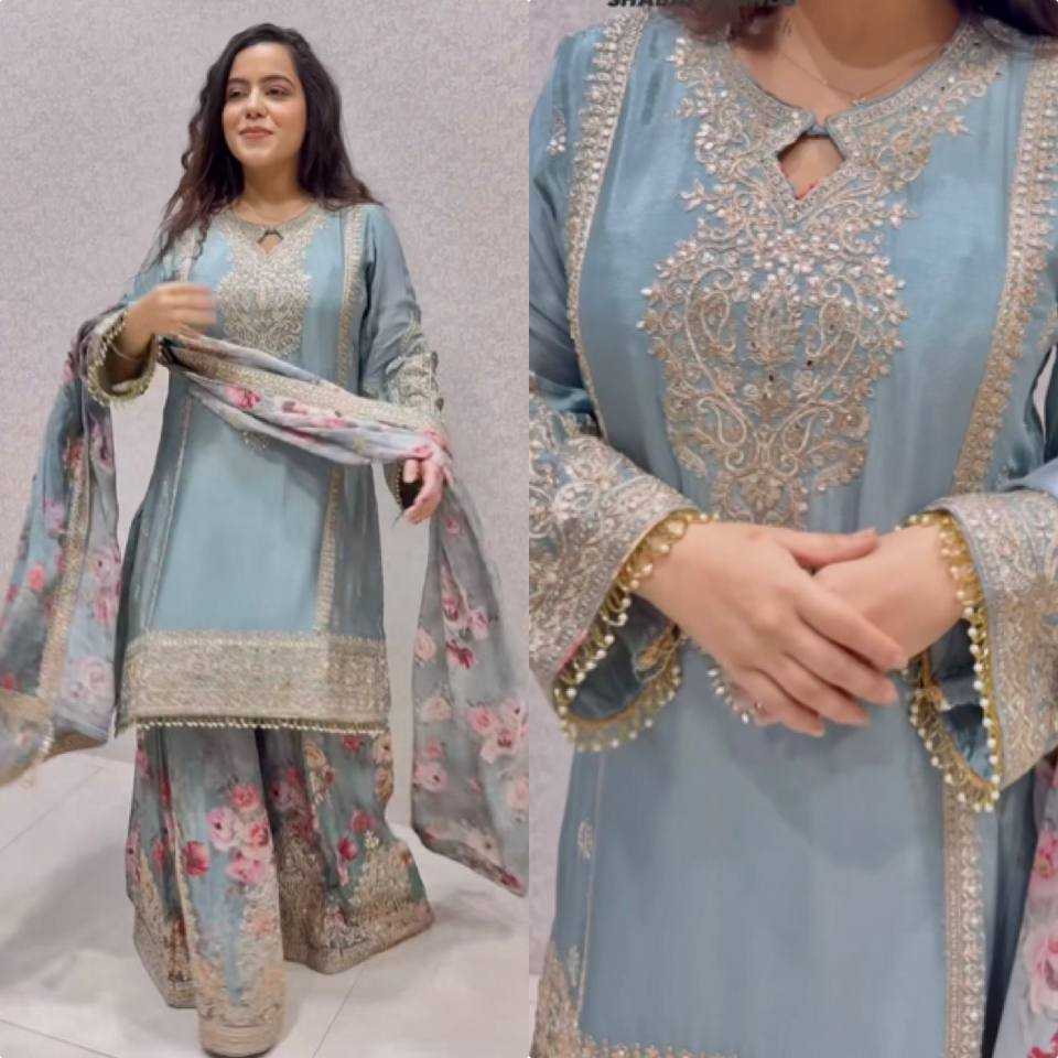 Ynf Chinon Silk RIN197 4908 1121-A Suits & Dresses Wholesale Party wear suits Bridal Suits Designer Suits Manufacturer