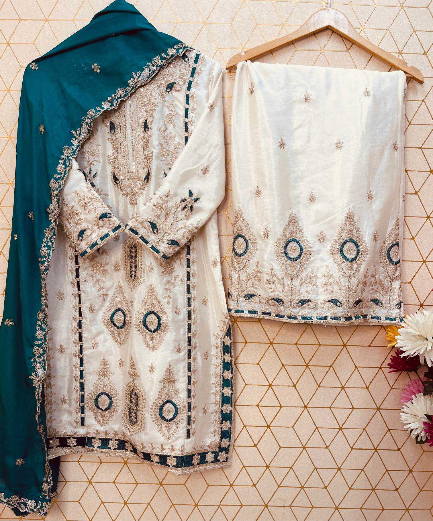 Ynf Chinon Silk RIN212 7040 Kurti Festive Collections Wholesale Kurti With Palazzo Eid Collections Manufacturer