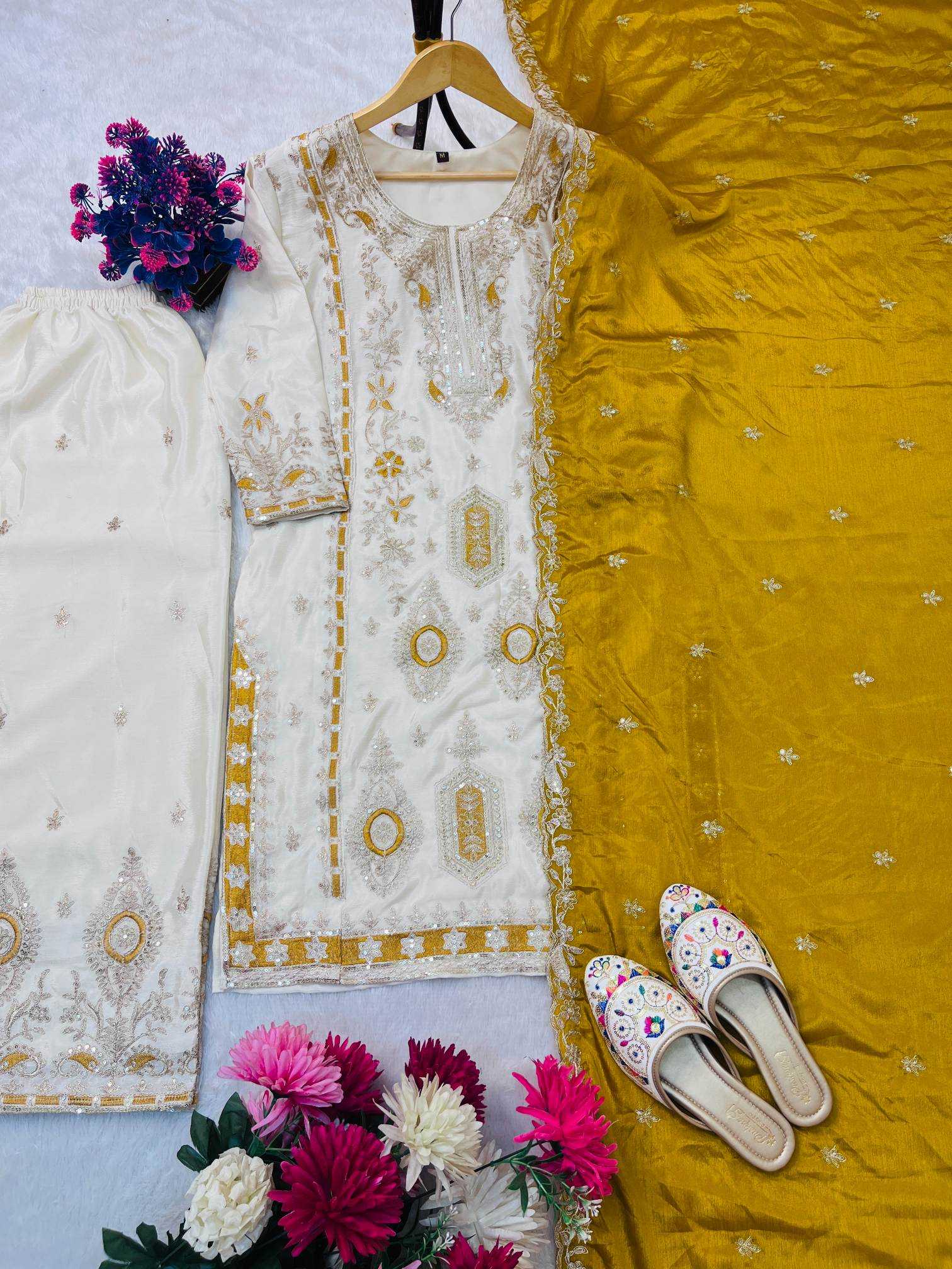 Ynf Chinon Silk RIN212 7040 Kurti Festive Collections Wholesale Kurti With Palazzo Eid Collections Manufacturer