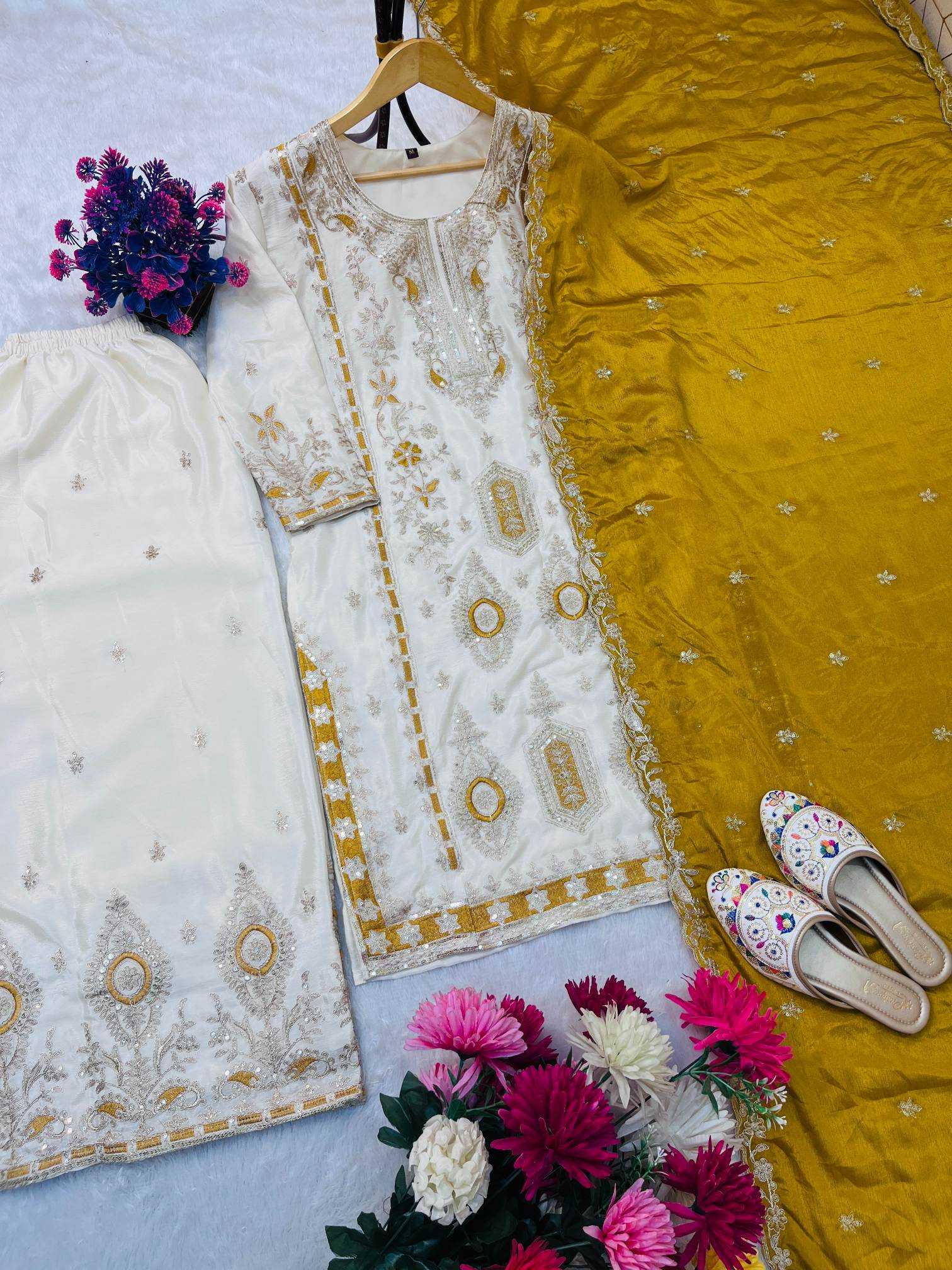 Ynf Chinon Silk RIN212 7040 Kurti Festive Collections Wholesale Kurti With Palazzo Eid Collections Manufacturer