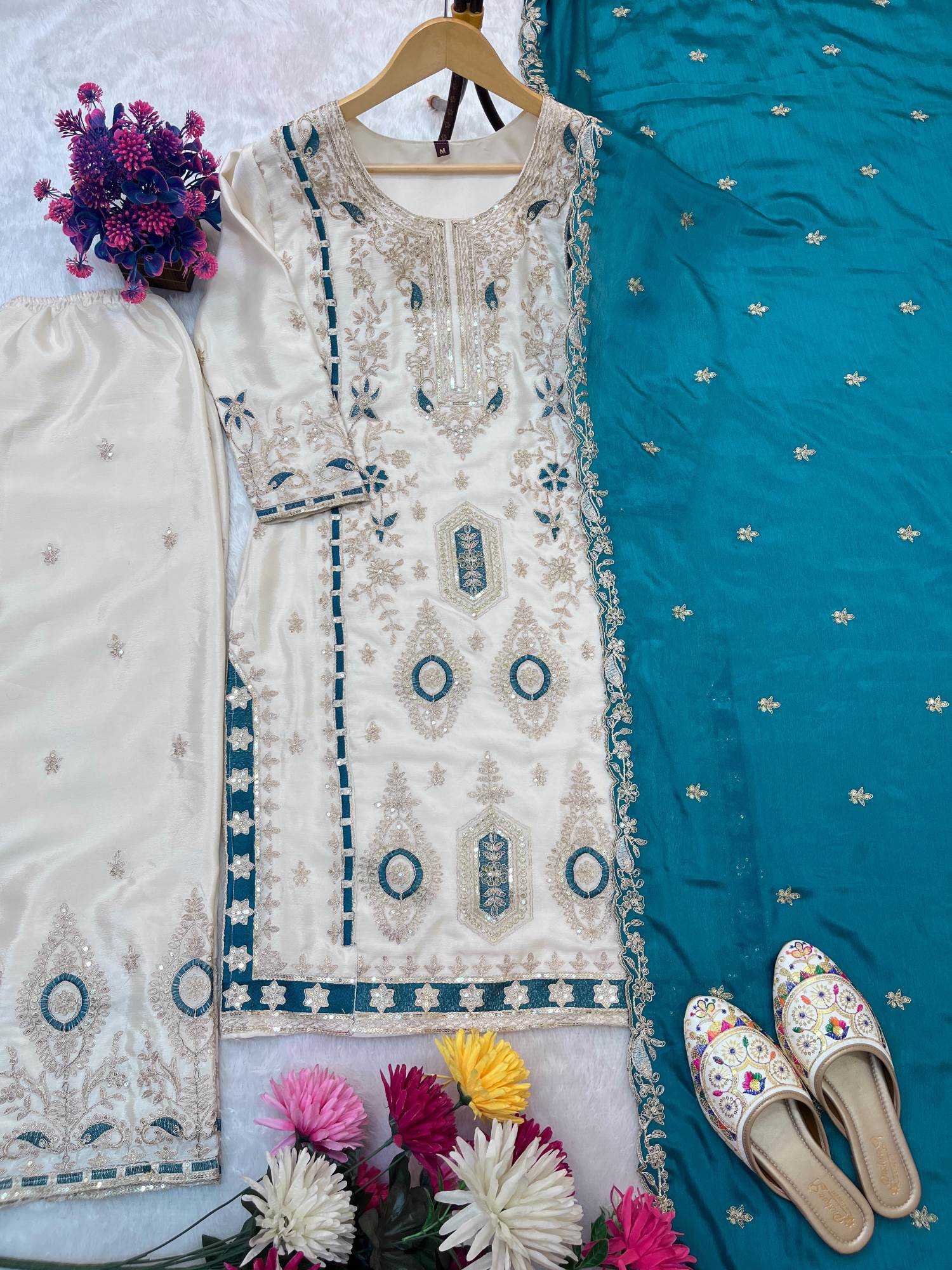 Ynf Chinon Silk RIN212 7040 Kurti Festive Collections Wholesale Kurti With Palazzo Eid Collections Manufacturer