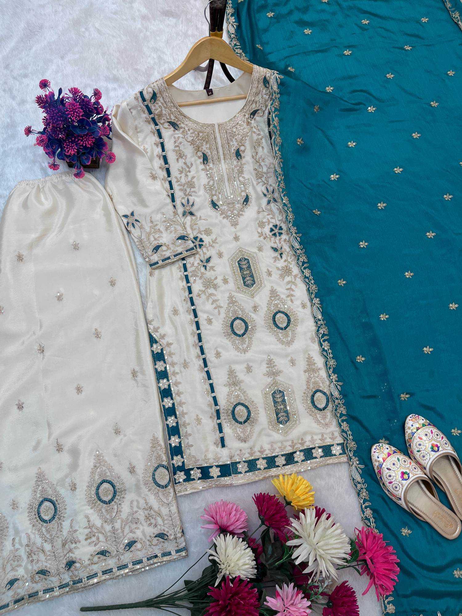 Ynf Chinon Silk RIN212 7040 Kurti Festive Collections Wholesale Kurti With Palazzo Eid Collections Manufacturer