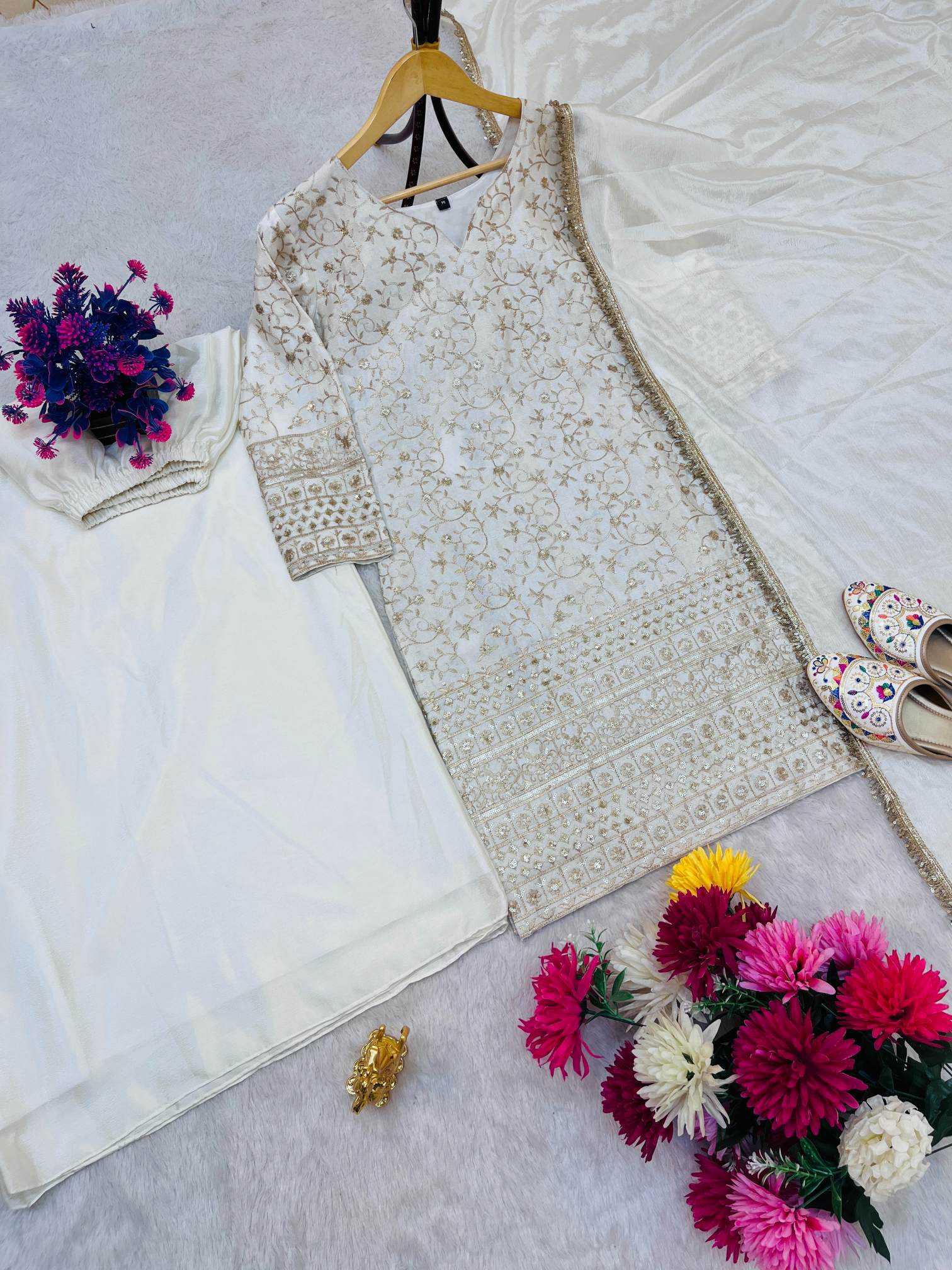 Ynf Chinon Silk RIN212 7041 Kurti Festive Collections Wholesale Kurti With Palazzo Eid Collections Manufacturer