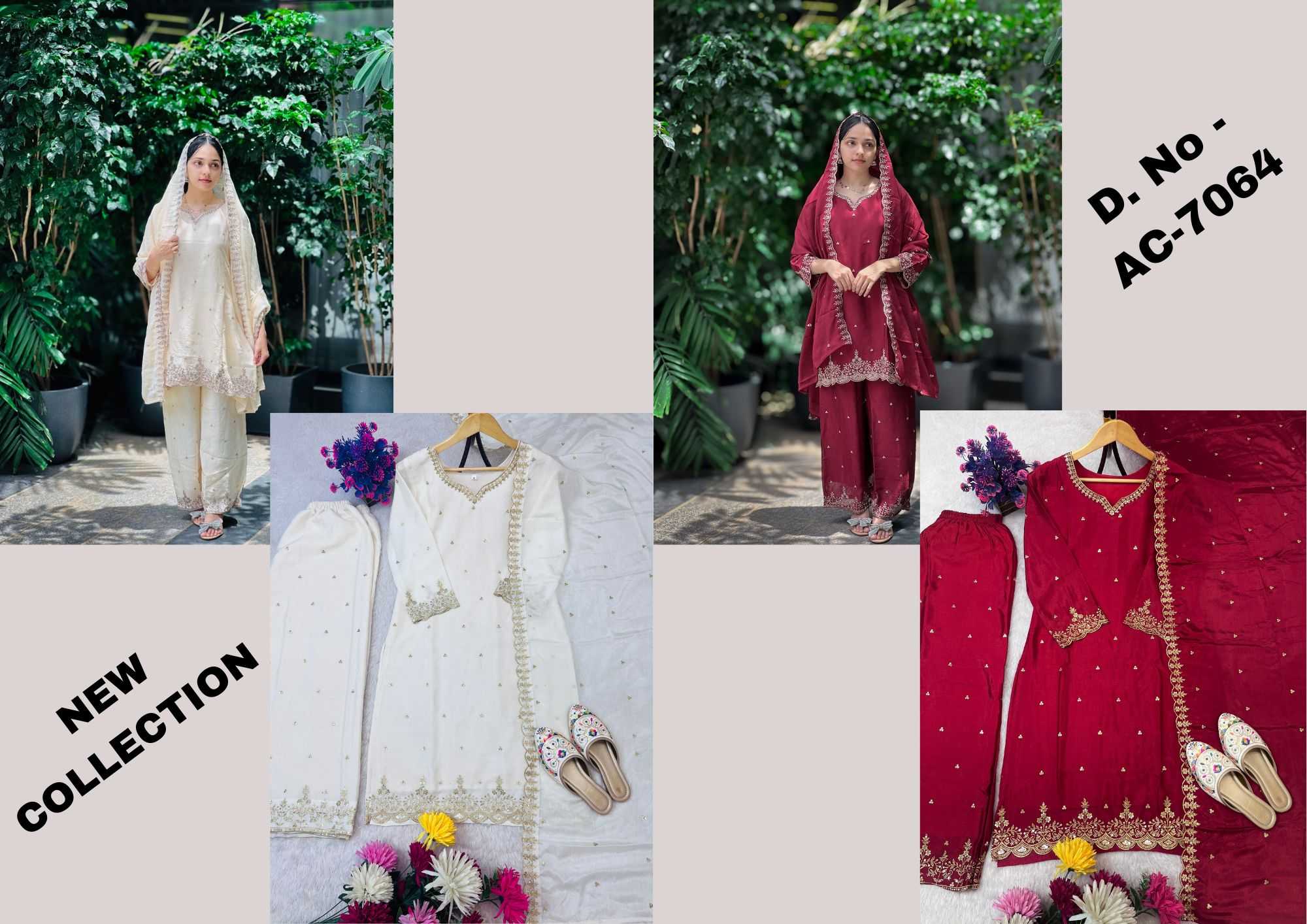 Ynf Chinon Silk RIN212 7064 Suits & Dresses Wedding Collections Festive Collections Wholesale Embroidery Suits Palazzo Suit Ladies Silk Suit Manufacturer