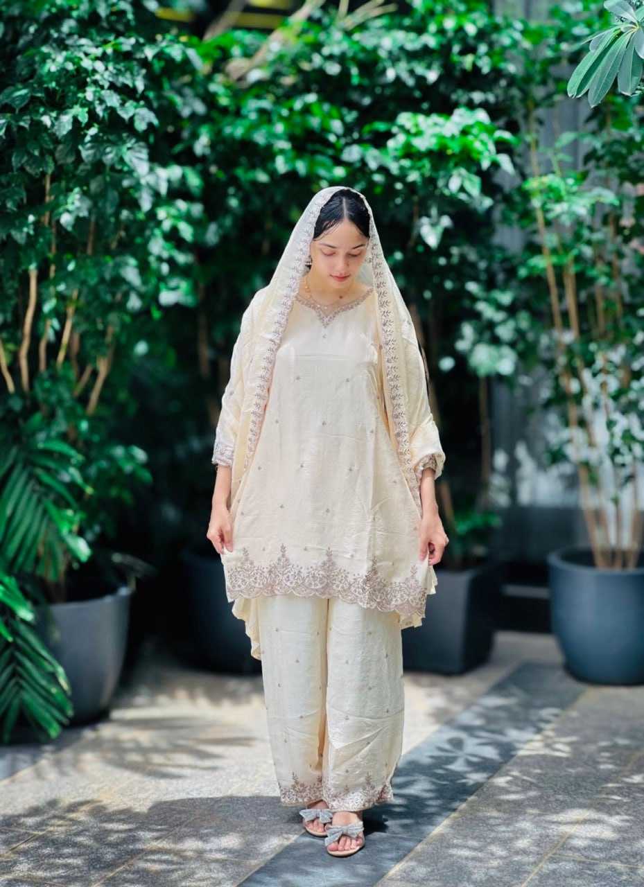 Ynf Chinon Silk RIN212 7064 Suits & Dresses Wedding Collections Festive Collections Wholesale Embroidery Suits Palazzo Suit Ladies Silk Suit Manufacturer