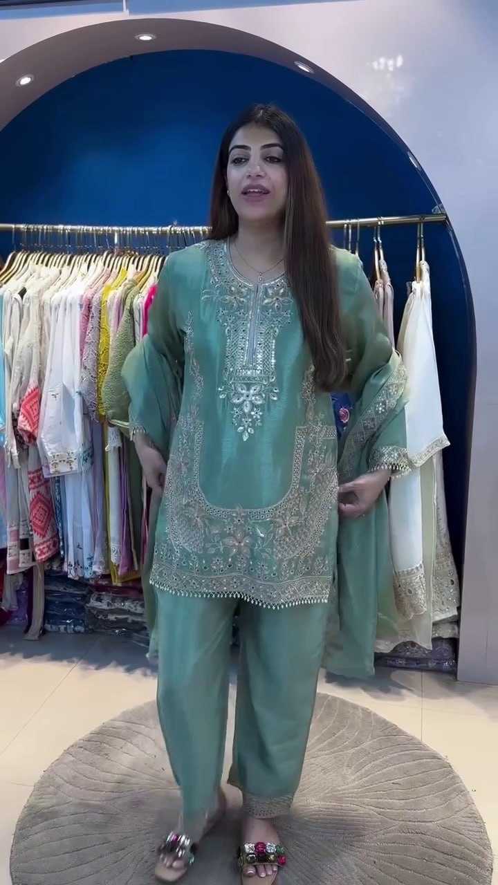 Ynf Chinon Silk RIN212 7067 Suits & Dresses Wholesale Embroidery Suits Designer Suits Manufacturer
