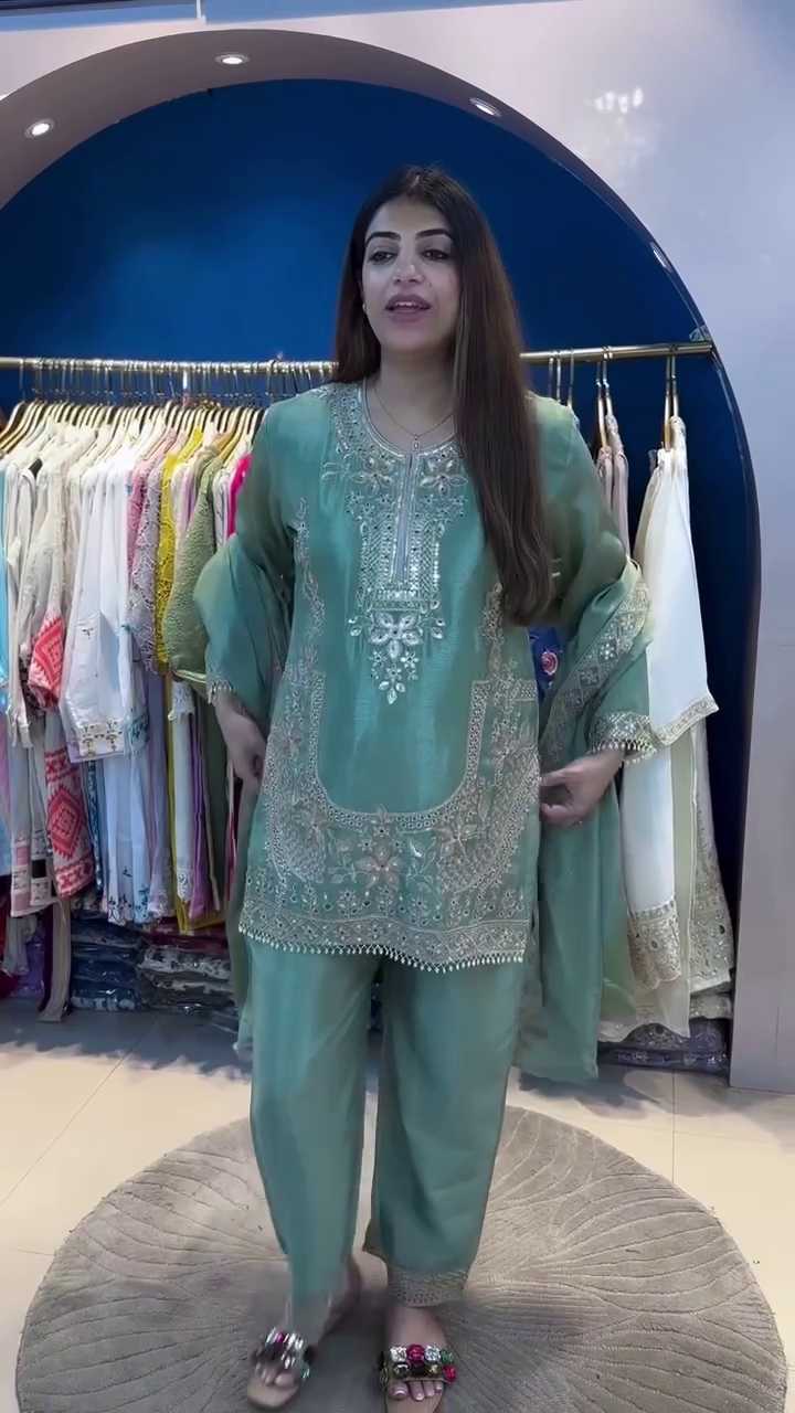 Ynf Chinon Silk RIN212 7067 Suits & Dresses Wholesale Embroidery Suits Designer Suits Manufacturer
