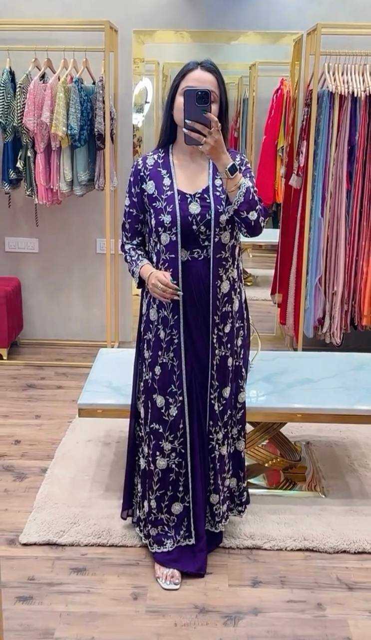 Ynf Chinon Silk RIN215 1094 Sarees Silk Sarees Wholesale Designer Sarees Ready To Wear Sarees Embroidered Sarees Manufacturer