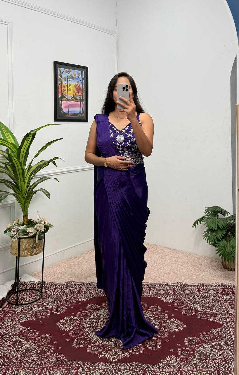 Ynf Chinon Silk RIN215 1094 Sarees Silk Sarees Wholesale Designer Sarees Ready To Wear Sarees Embroidered Sarees Manufacturer