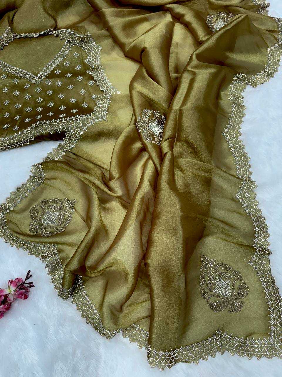 Ynf Copper Silk KESH151 5479 Sarees Wholesale Party Wear Sarees Fancy Sarees Stone Work Saree Manufacturer