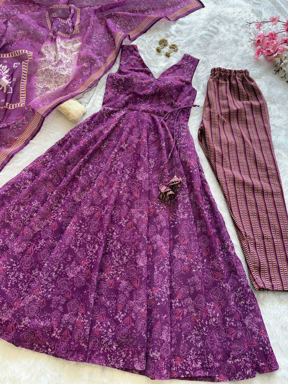 Ynf Cotton KESH154 305 Gowns Wholesale Printed Gowns Embroidery Gowns Anarkali Gown Manufacturer