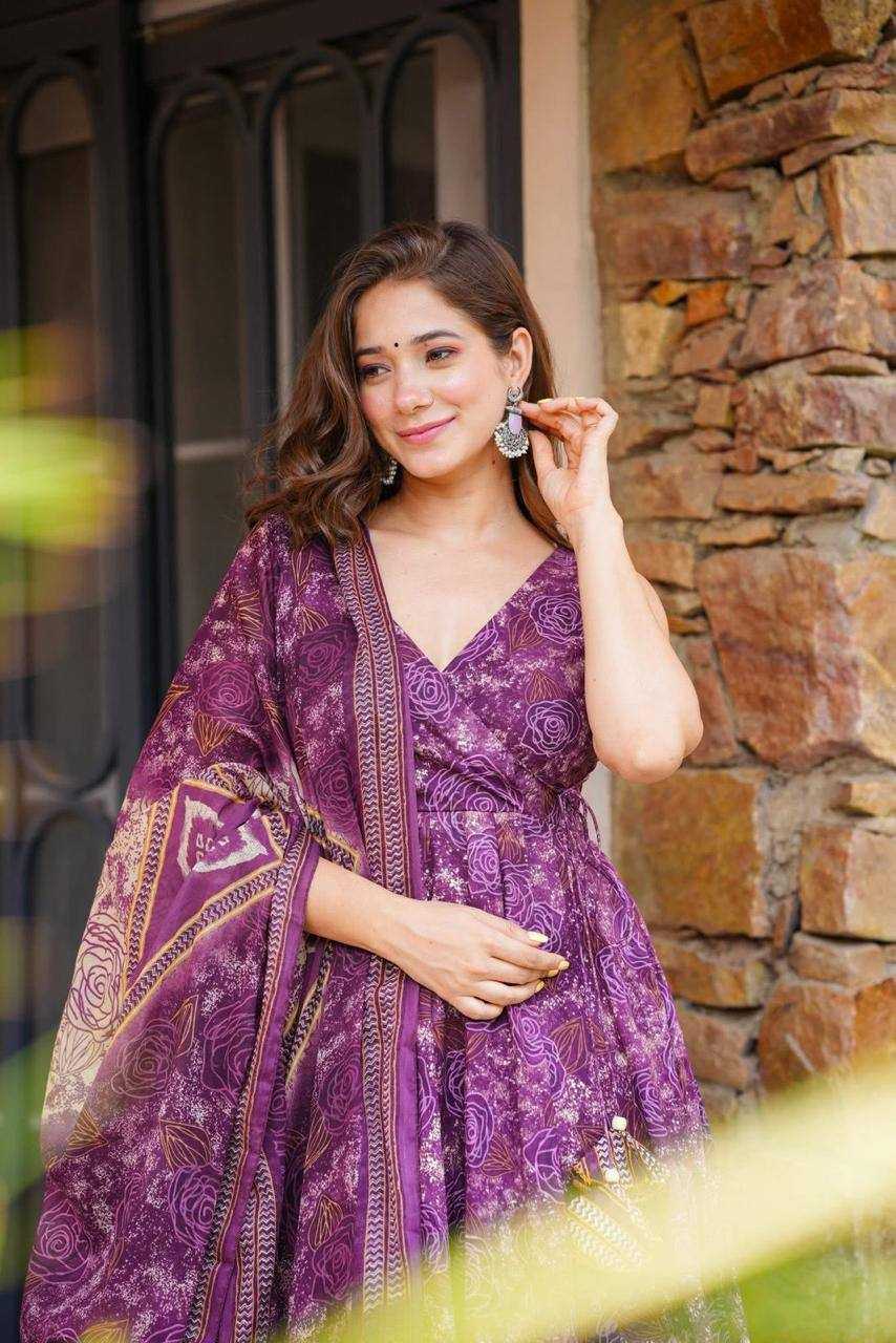 Ynf Cotton KESH154 305 Gowns Wholesale Printed Gowns Embroidery Gowns Anarkali Gown Manufacturer