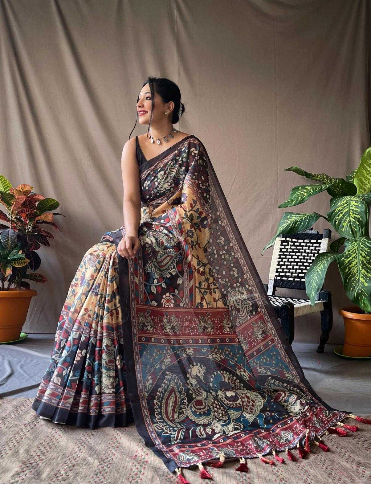 Ynf Cotton KESH249 COTTON KALAMKARI 2 Sarees Wholesale Printed Sarees Traditional Sarees Cotton Sarees Manufacturer