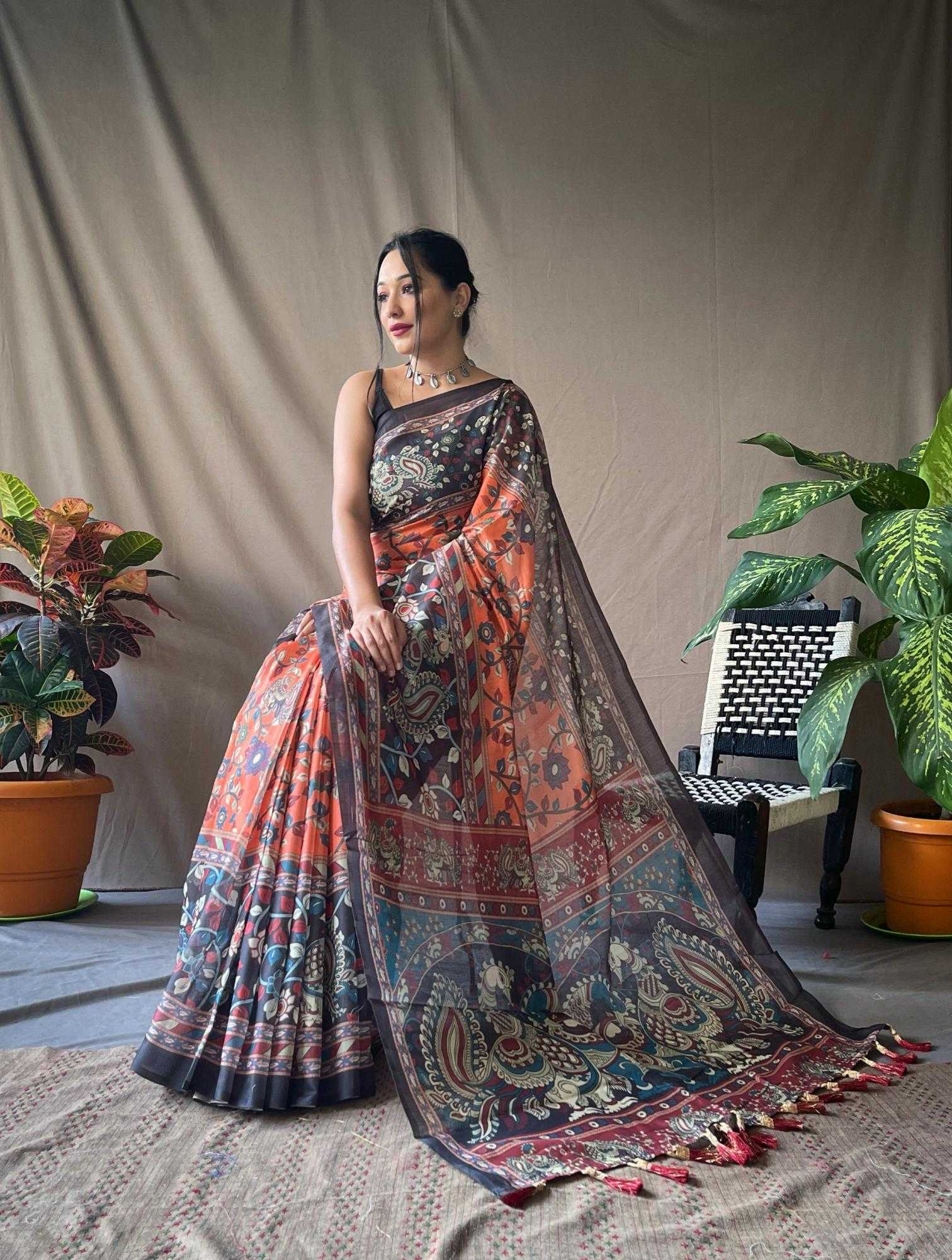 Ynf Cotton KESH249 COTTON KALAMKARI 2 Sarees Wholesale Printed Sarees Traditional Sarees Cotton Sarees Manufacturer