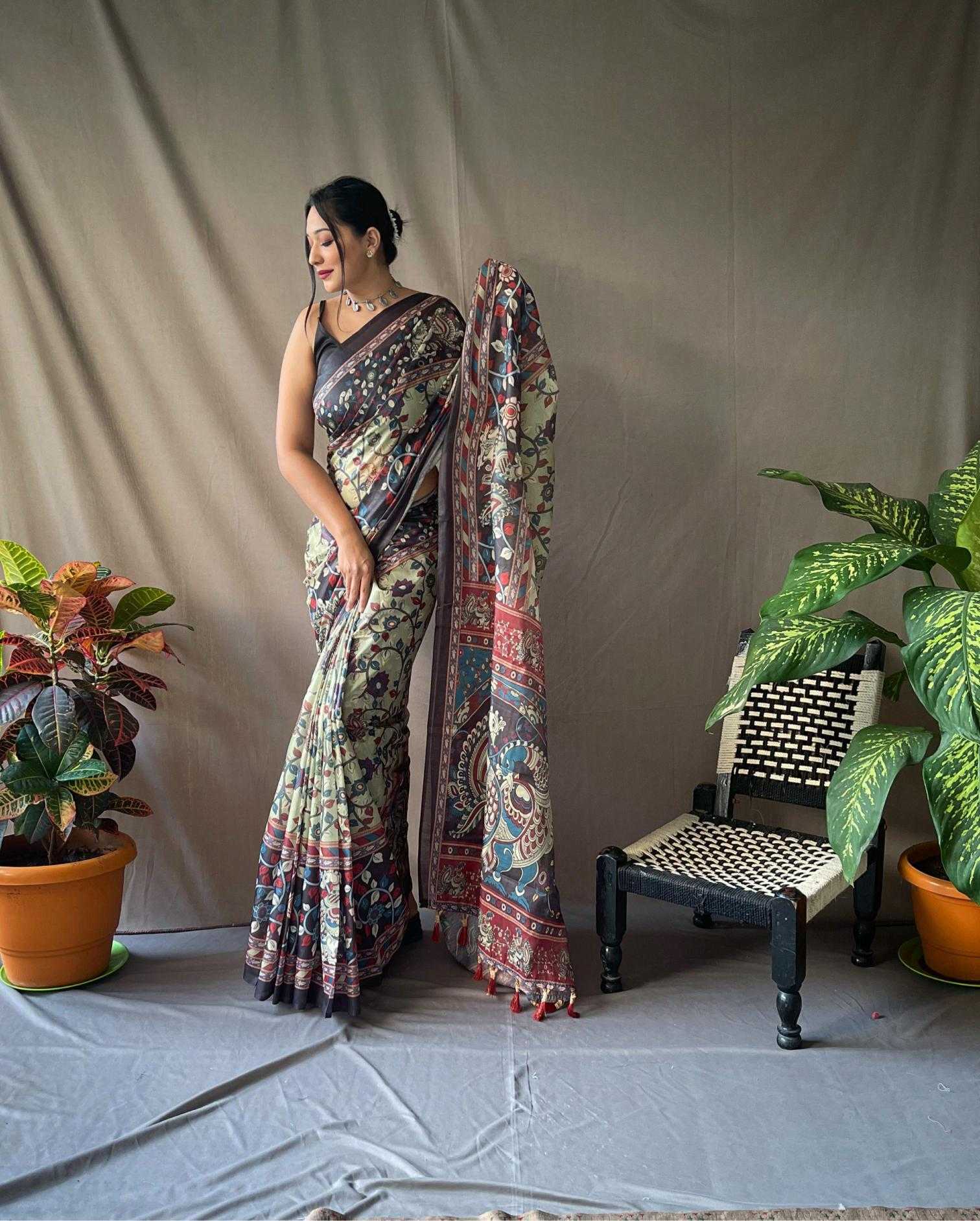 Ynf Cotton KESH249 COTTON KALAMKARI 2 Sarees Wholesale Printed Sarees Traditional Sarees Cotton Sarees Manufacturer