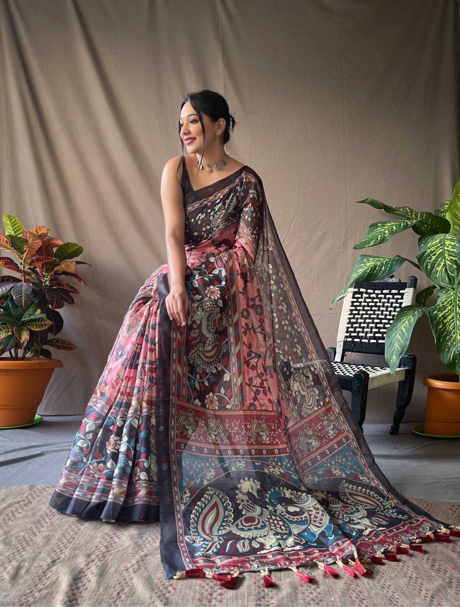 Ynf Cotton KESH249 COTTON KALAMKARI 2 Sarees Wholesale Printed Sarees Traditional Sarees Cotton Sarees Manufacturer