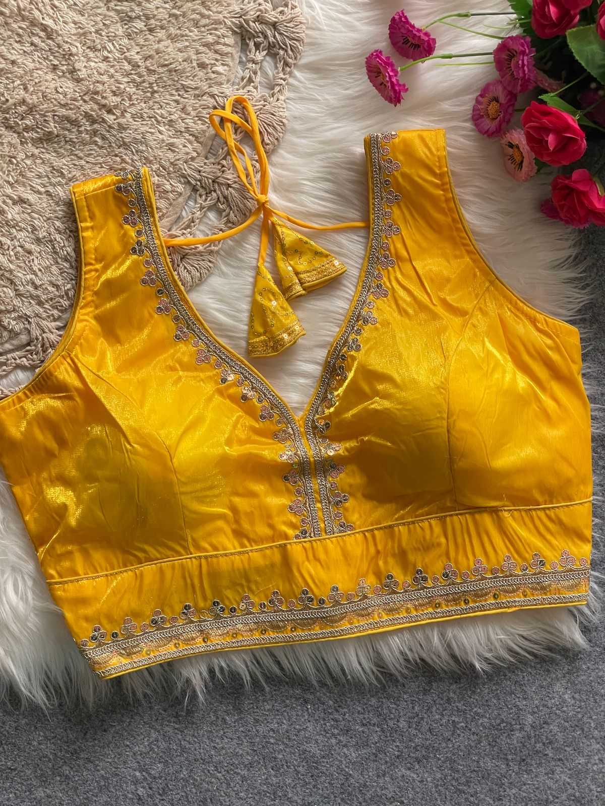 Ynf Cotton KESH426 SILA Readymade Blouses Wholesale Blouse Sequence Embroidery Blouse Designer Blouse Manufacturer