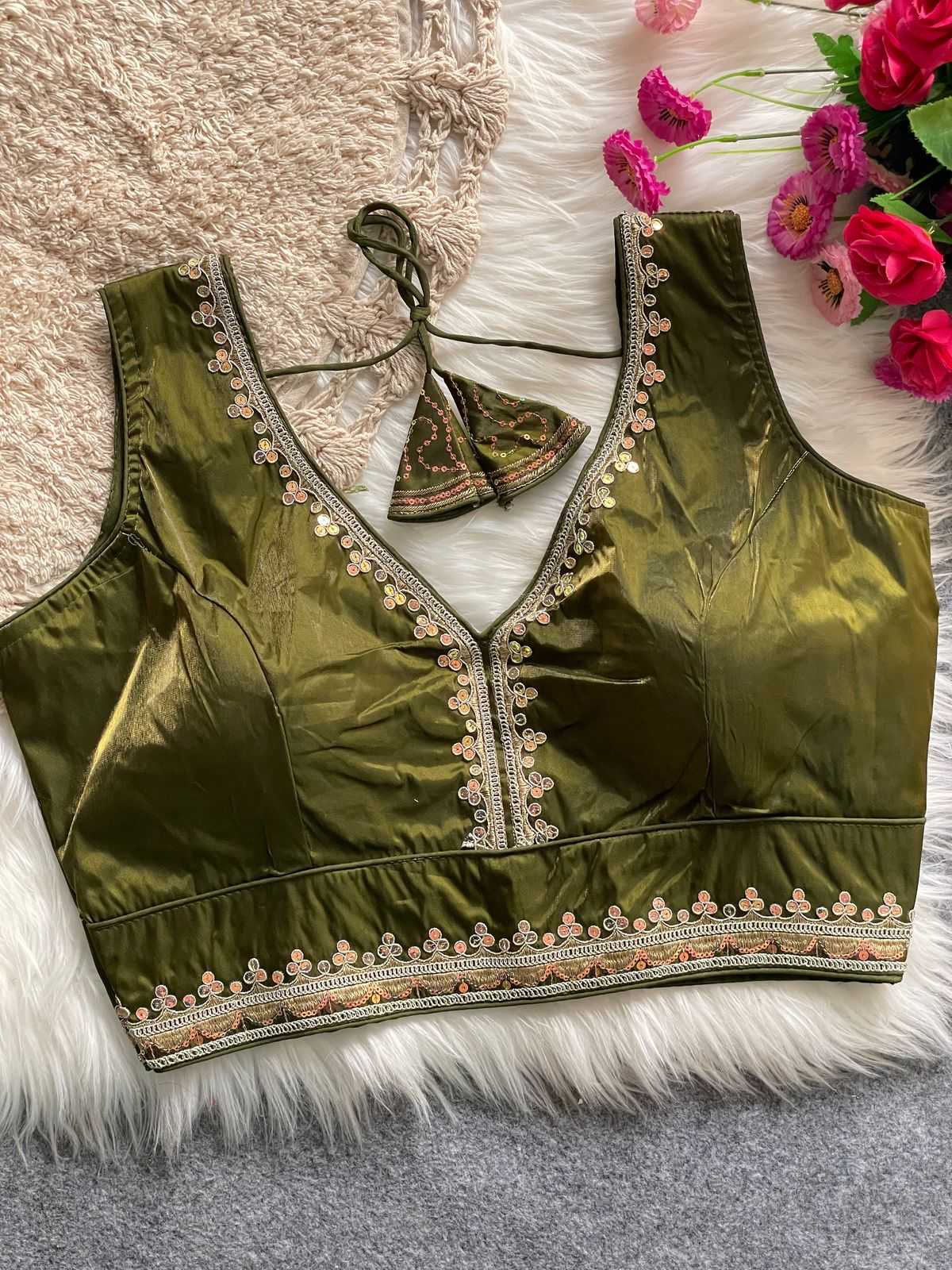 Ynf Cotton KESH426 SILA Readymade Blouses Wholesale Blouse Sequence Embroidery Blouse Designer Blouse Manufacturer
