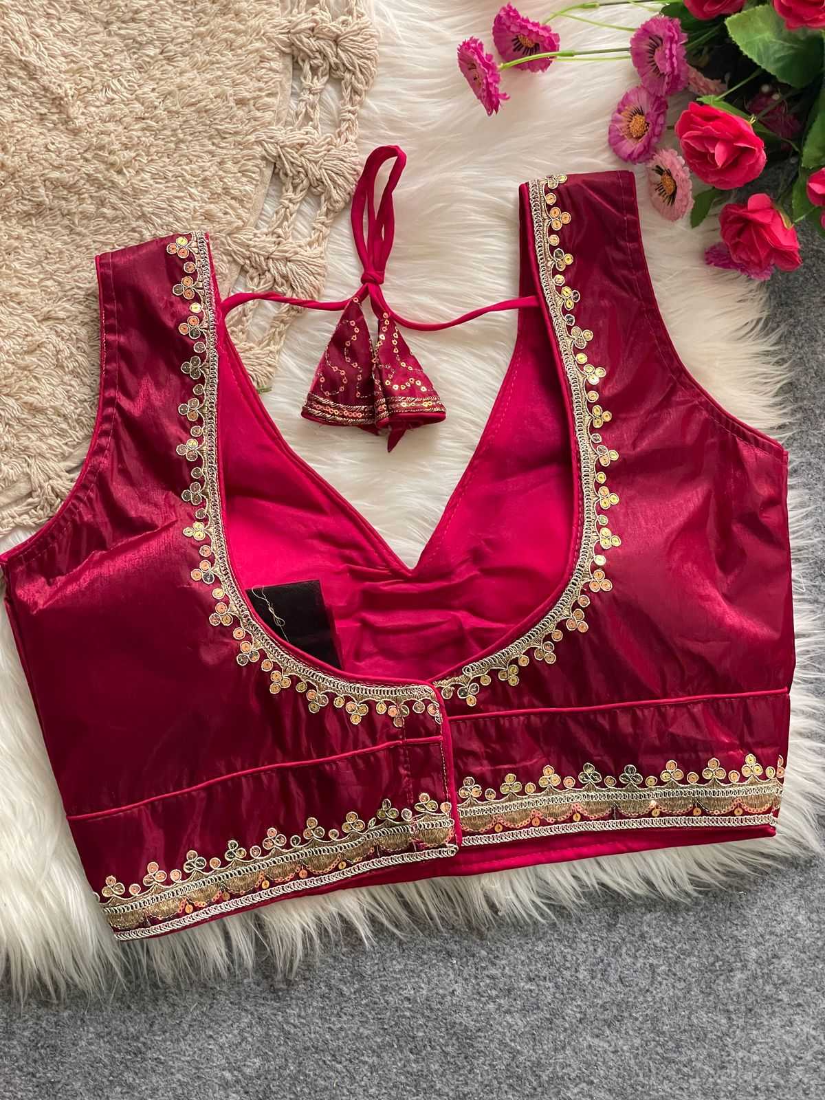 Ynf Cotton KESH426 SILA Readymade Blouses Wholesale Blouse Sequence Embroidery Blouse Designer Blouse Manufacturer