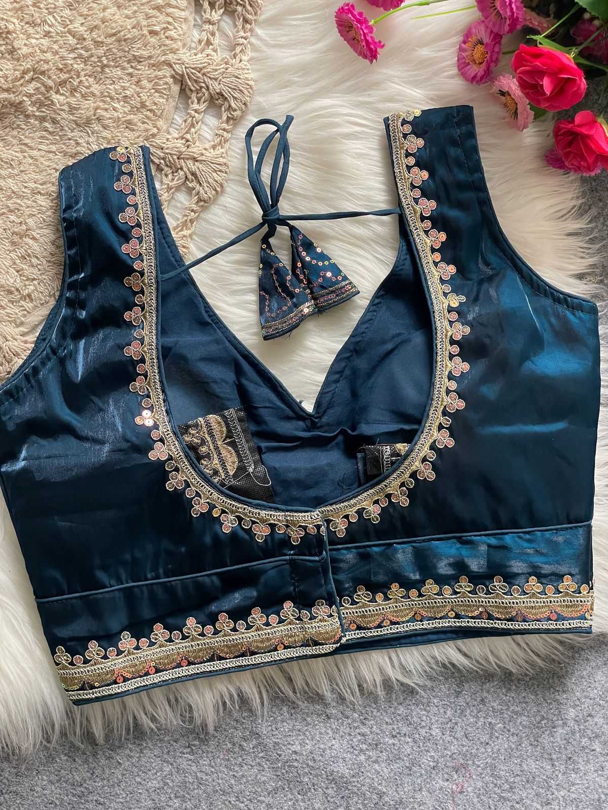 Ynf Cotton KESH426 SILA Readymade Blouses Wholesale Blouse Sequence Embroidery Blouse Designer Blouse Manufacturer