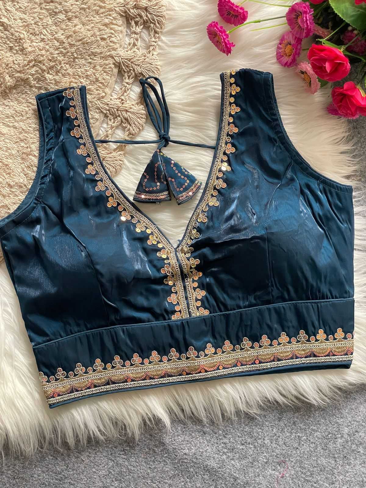 Ynf Cotton KESH426 SILA Readymade Blouses Wholesale Blouse Sequence Embroidery Blouse Designer Blouse Manufacturer