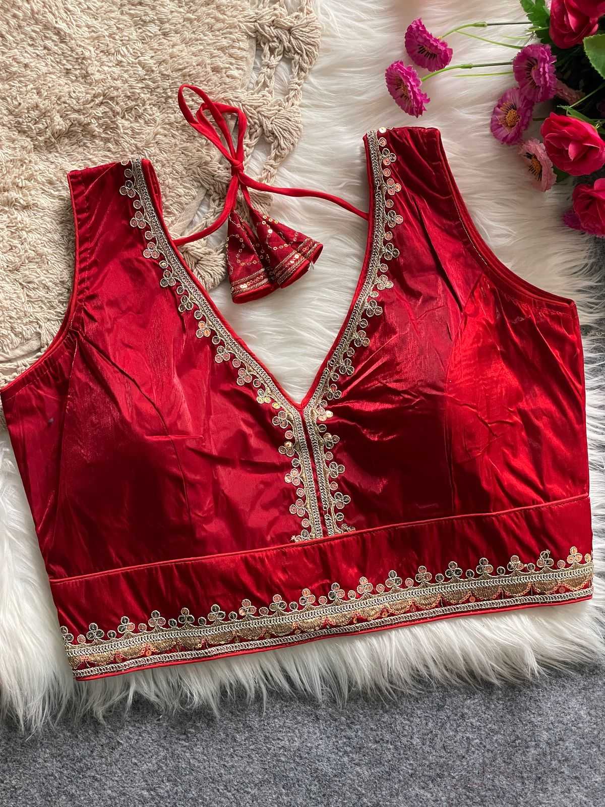 Ynf Cotton KESH426 SILA Readymade Blouses Wholesale Blouse Sequence Embroidery Blouse Designer Blouse Manufacturer
