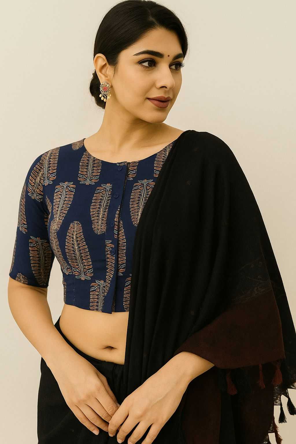Ynf Cotton KESH437 Ajrakh Readymade Blouses Wholesale Blouse Designer Blouse Cotton Blouse Manufacturer