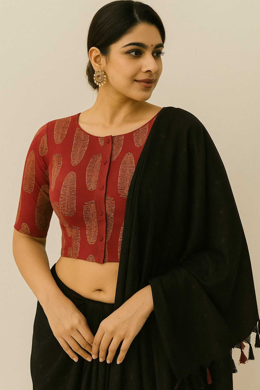 Ynf Cotton KESH437 Ajrakh Readymade Blouses Wholesale Blouse Designer Blouse Cotton Blouse Manufacturer