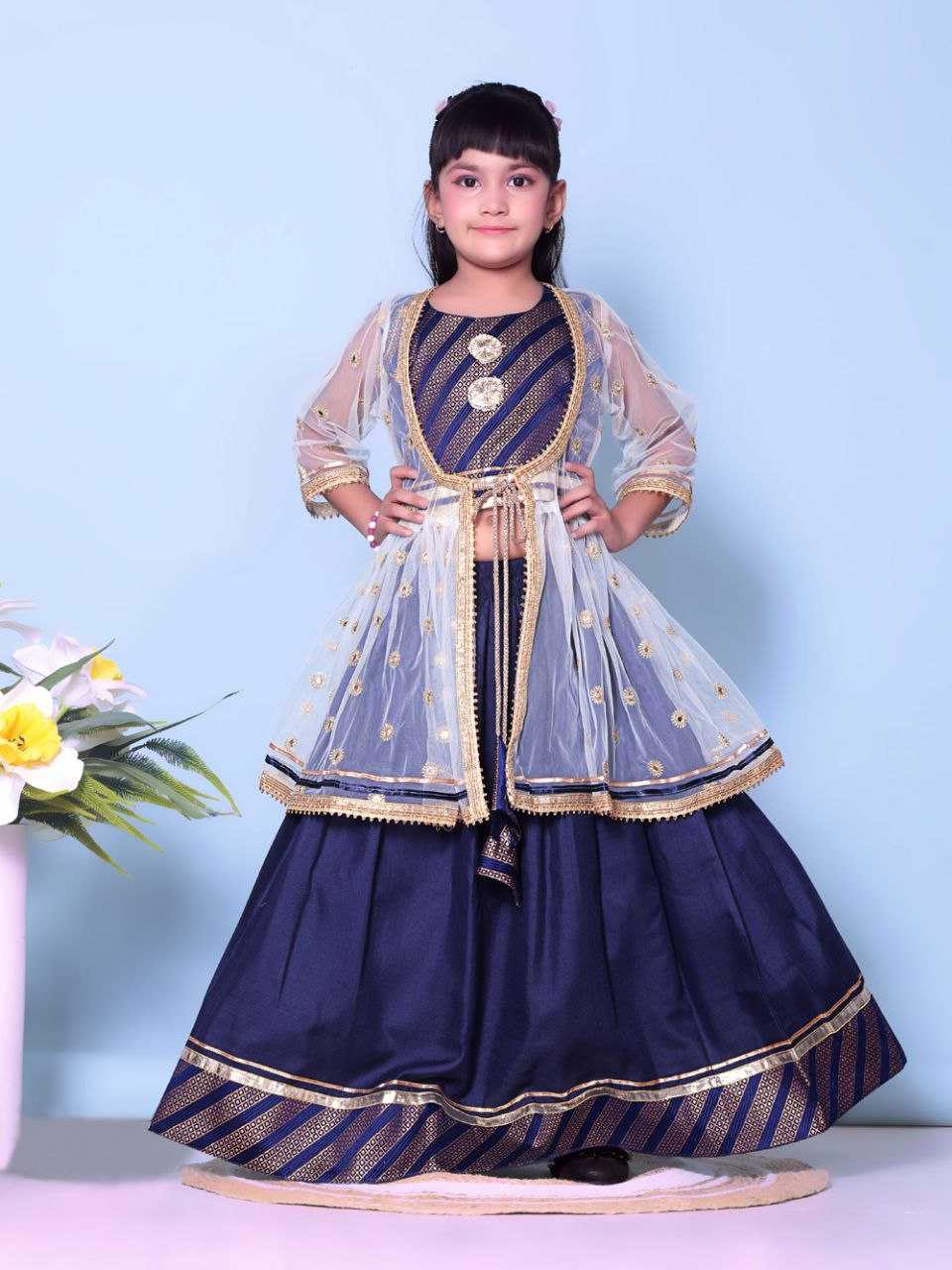 Ynf Cotton KESH461 115 Kids Wear Wholesale Kids Lehenga Embroidered Frock Kids Ghagra Choli Manufacturer